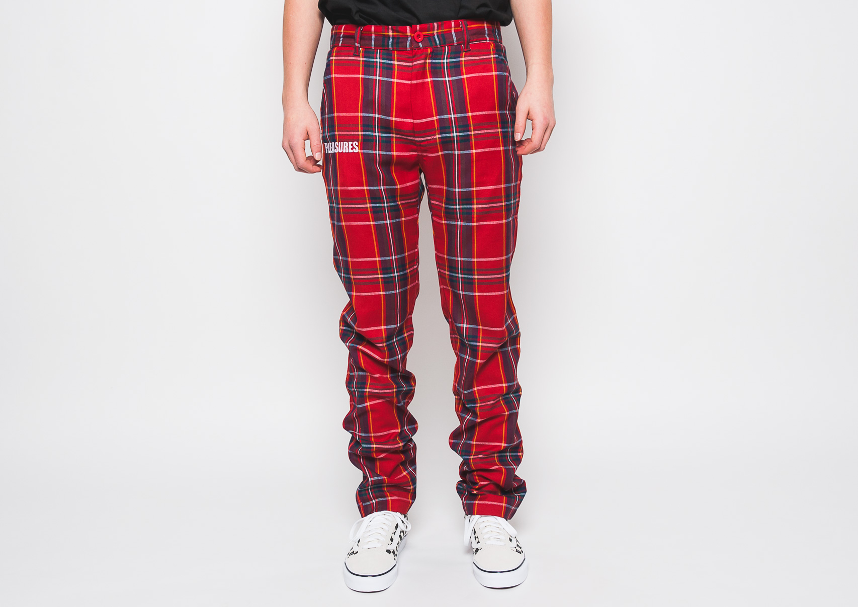 Kalhoty Pleasures Rudeboy Plaid Pants Red