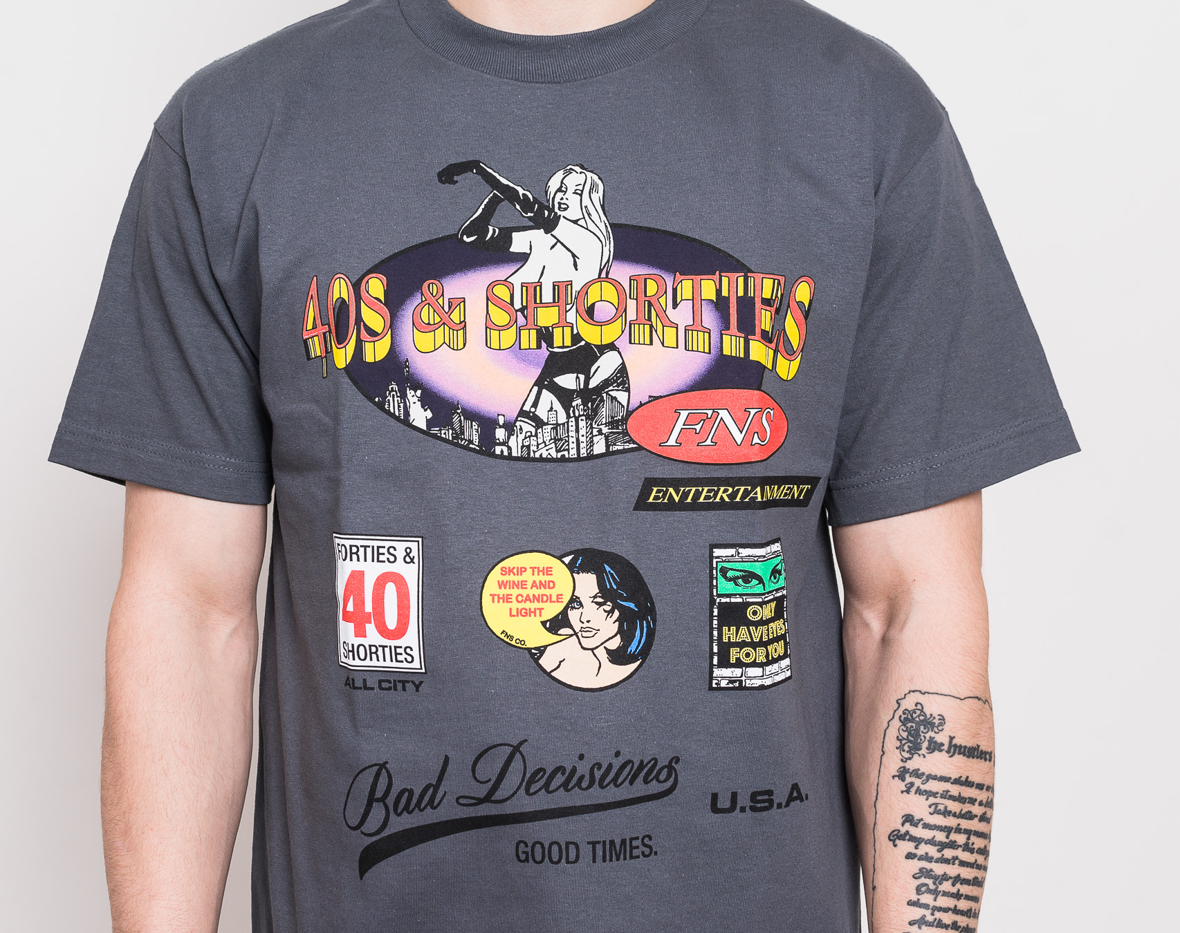 Triko 40s & Shorties Broadway Tee Charcoal