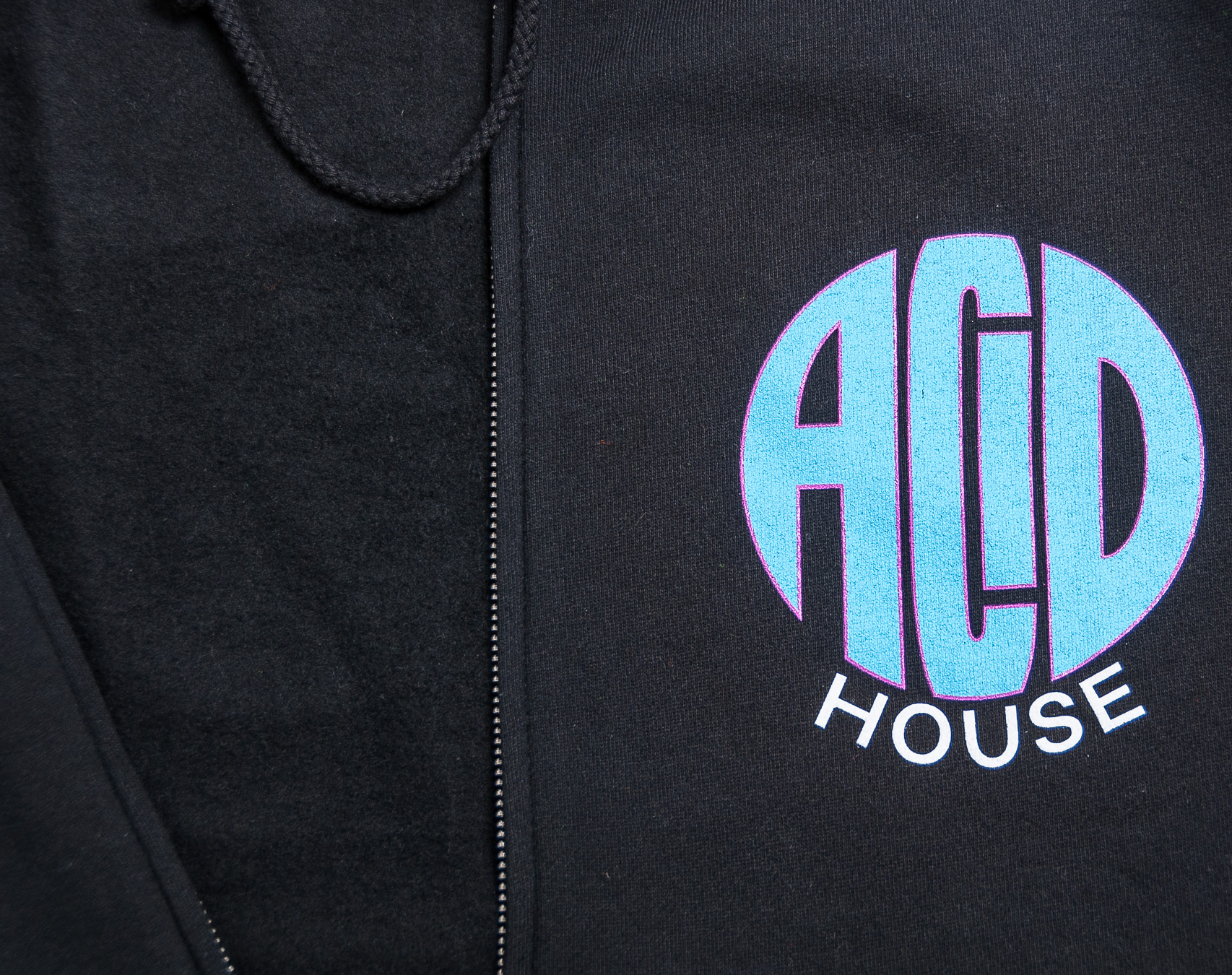 Mikina Pleasures Acid House Zip Hoody Black