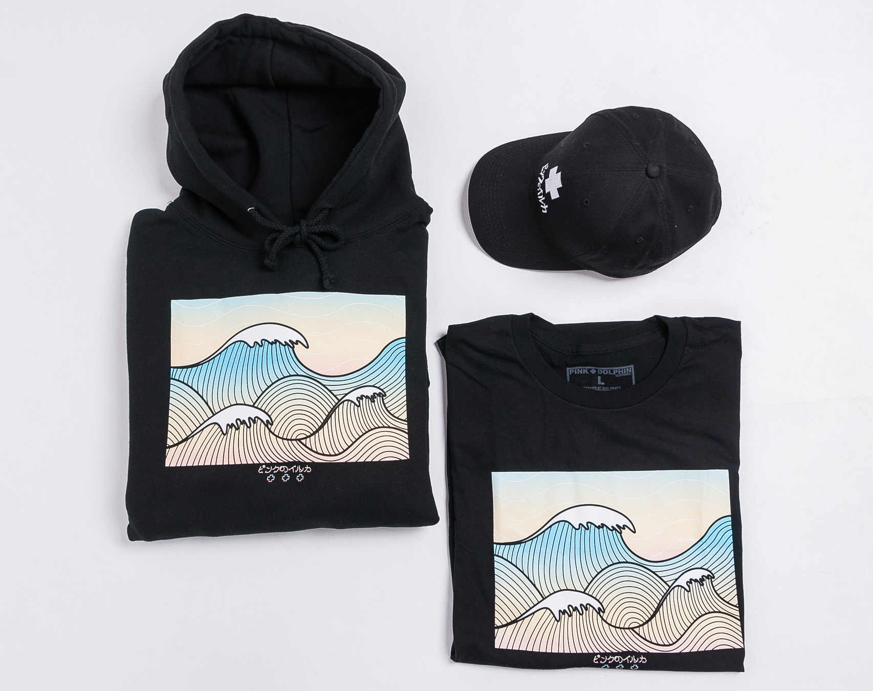 Triko Pink Dolphin Tsunami Tee Black