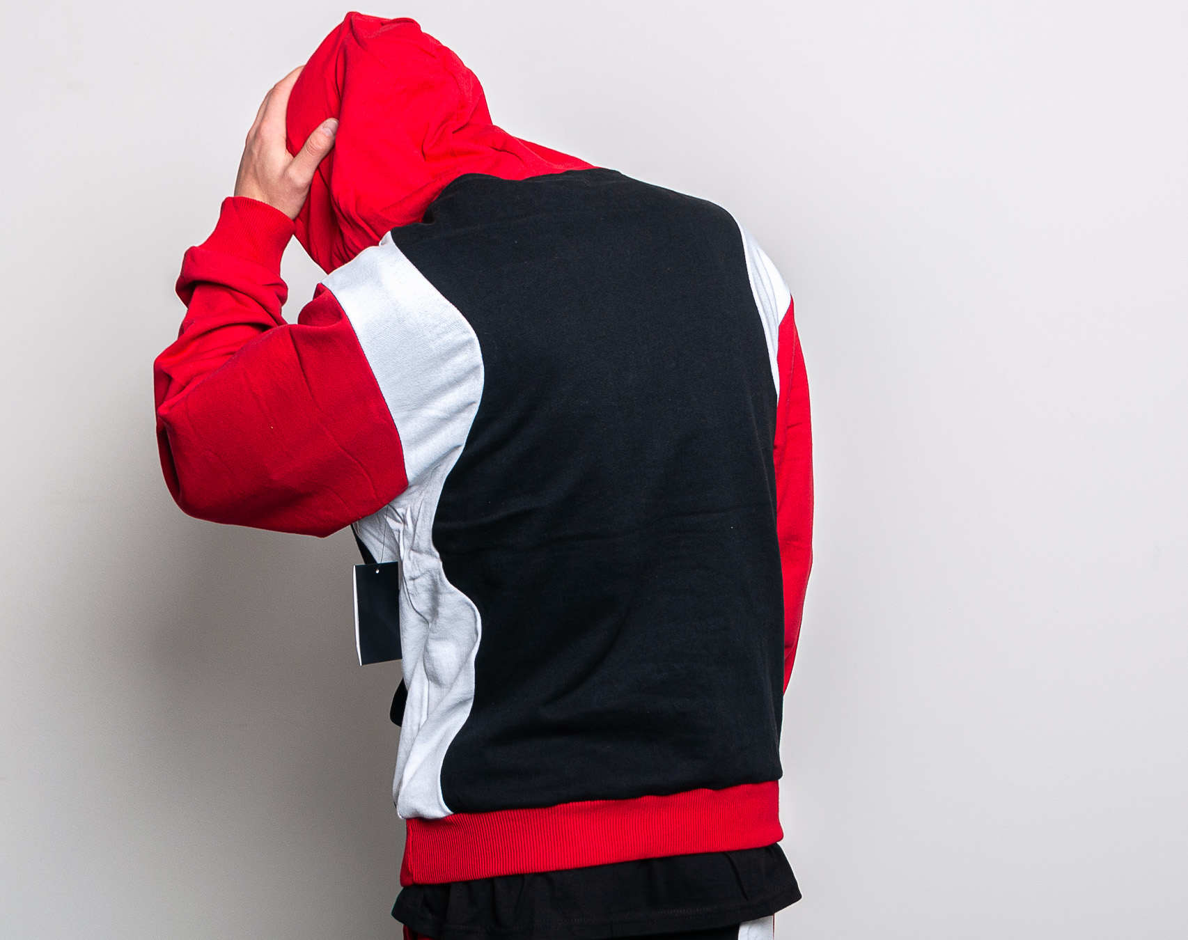 Mikina Pink Dolphin Wave Block Black/Red/White