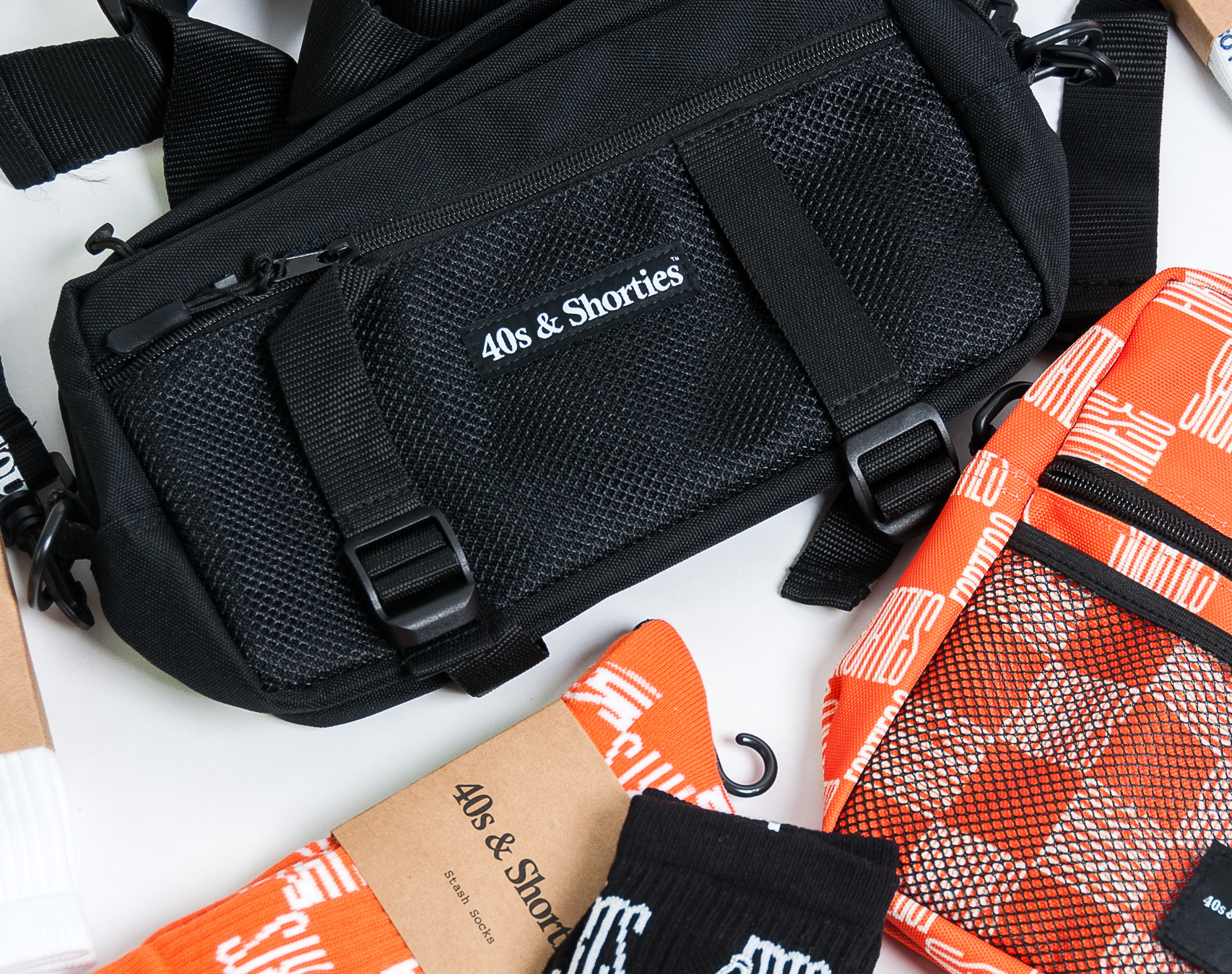 Ponožky 40s & Shorties Checkerboard Socks Orange