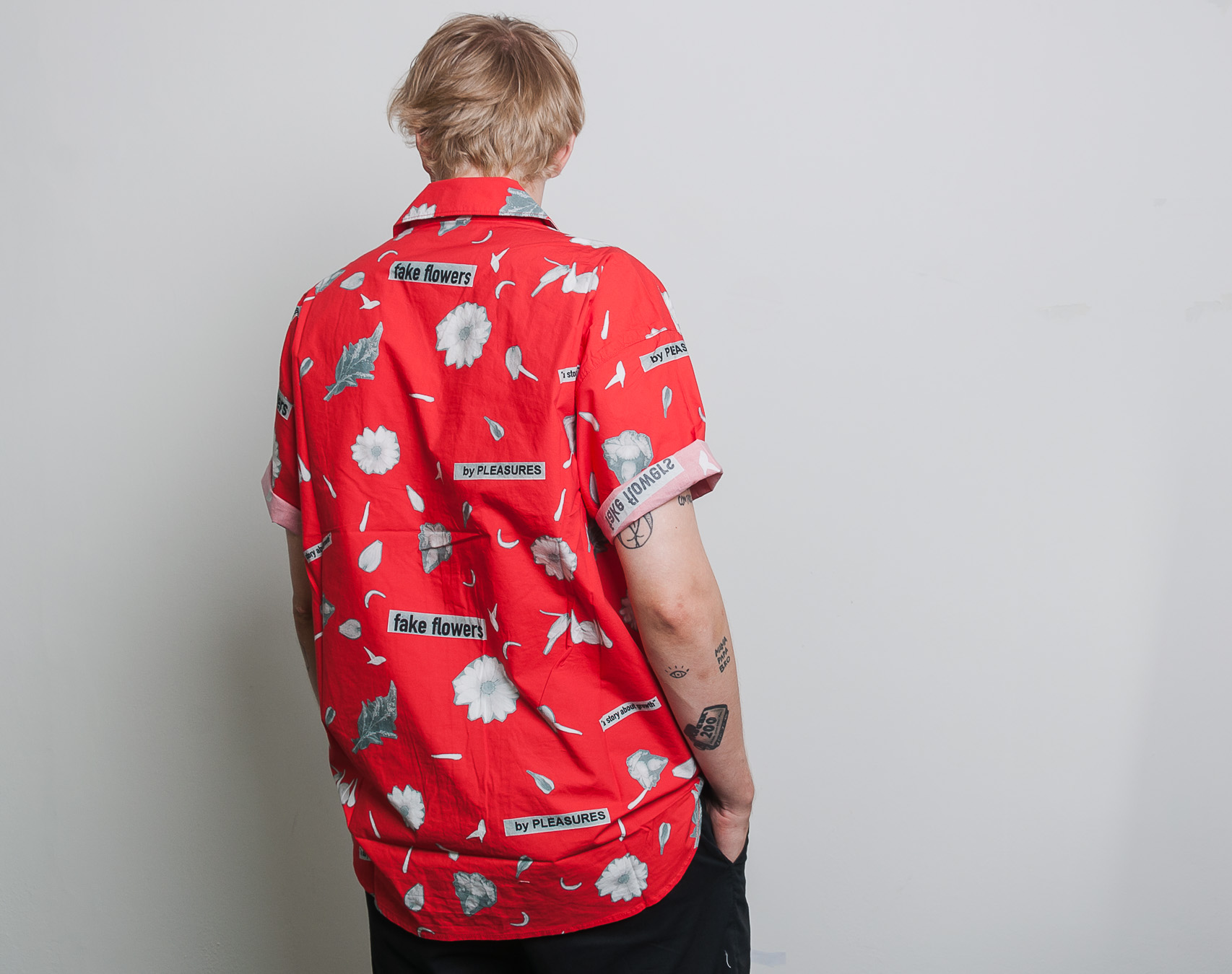 Košile Pleasures Fake Flowers Camp Shirt Red