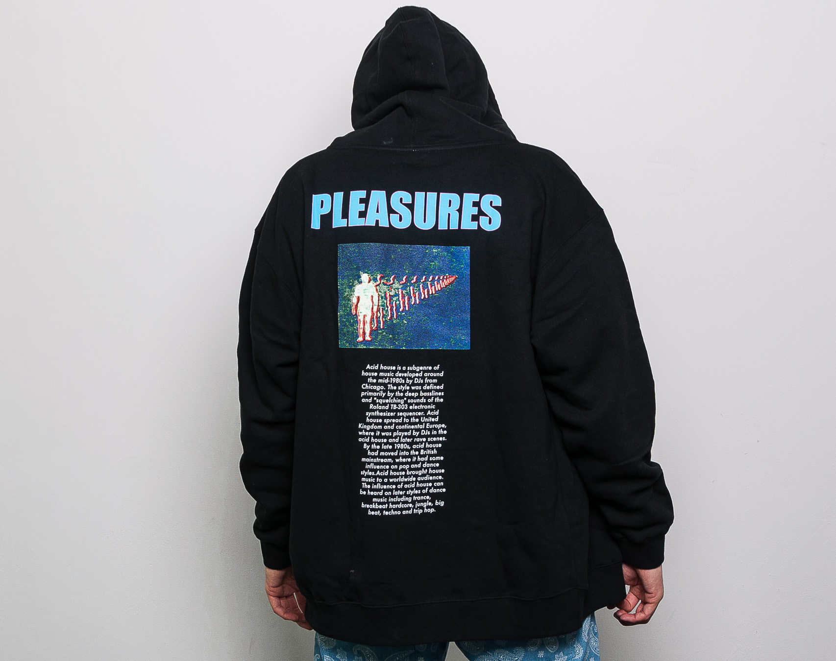 Mikina Pleasures Acid House Zip Hoody Black