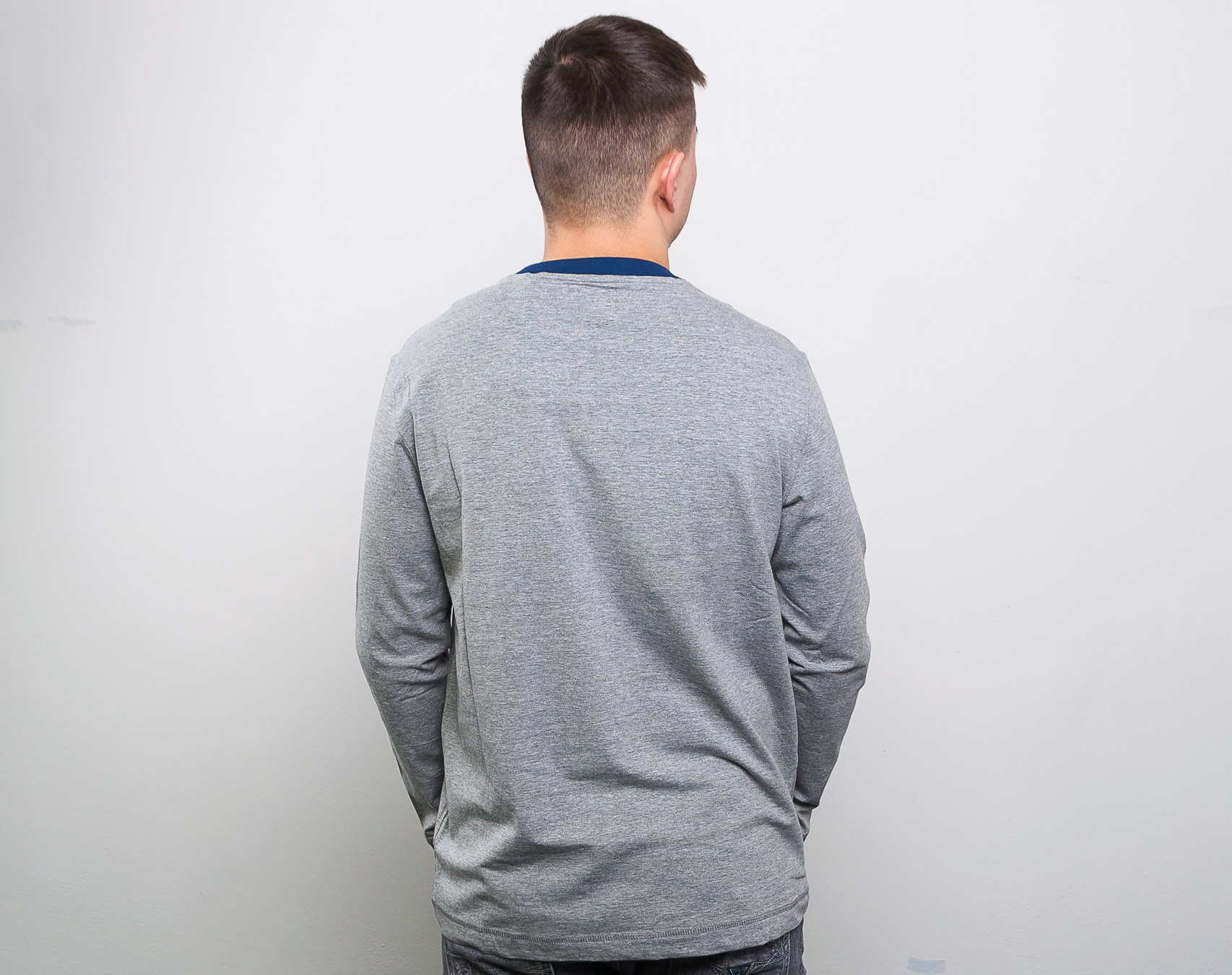Triko Guess Herbert CN LS Tee Stone Heather Grey SHGY