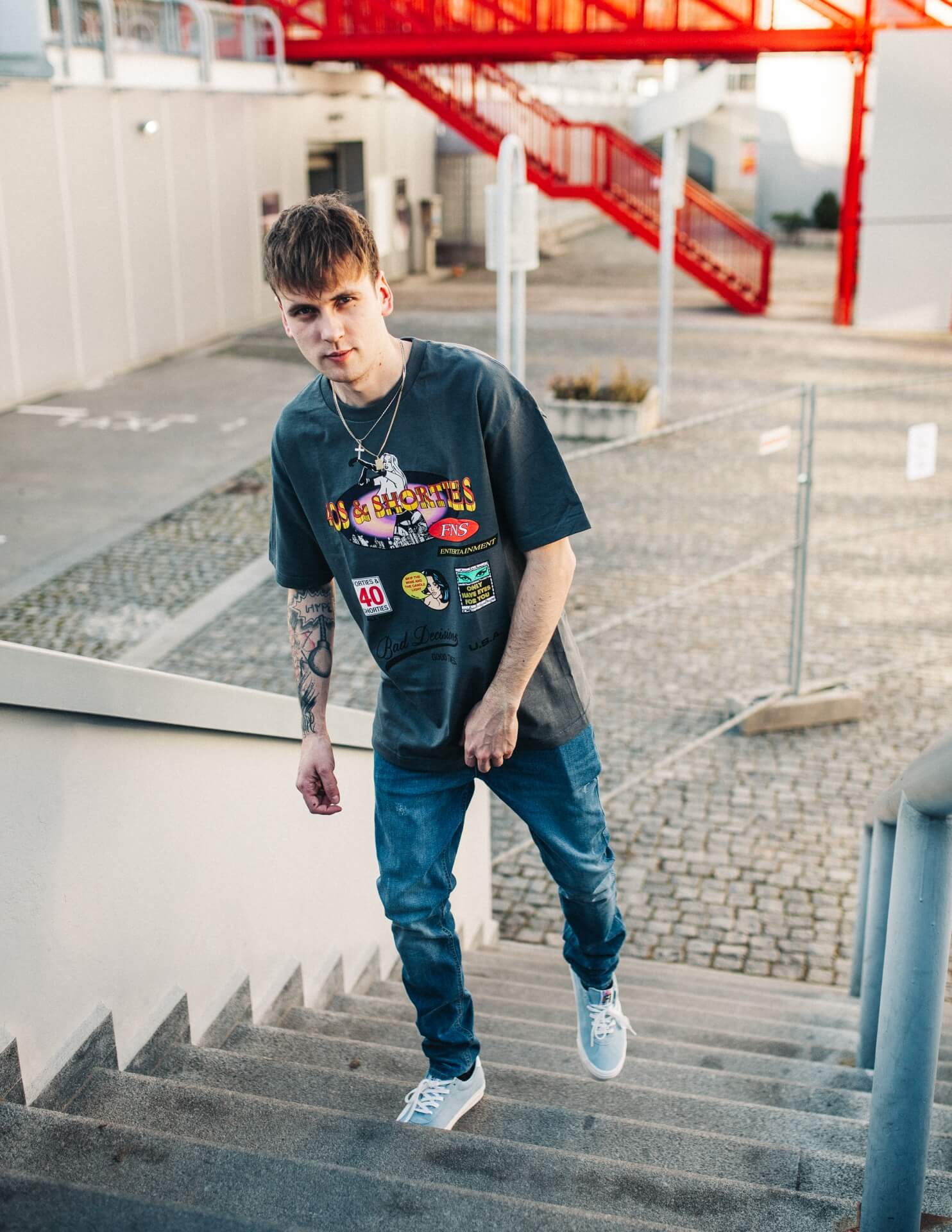 Triko 40s & Shorties Broadway Tee Charcoal