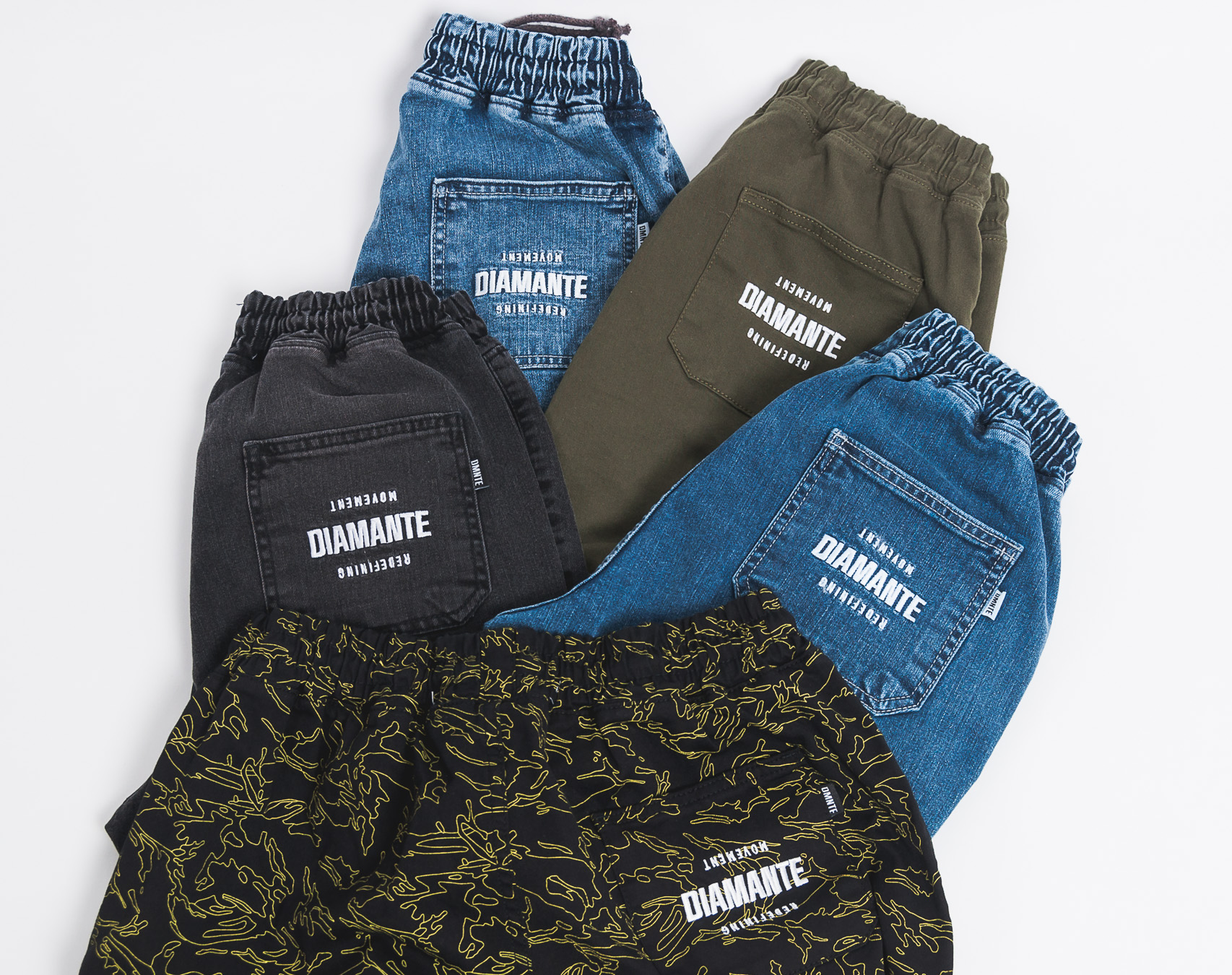 Kalhoty Diamante Wear Jogger Jeans Marble Blue