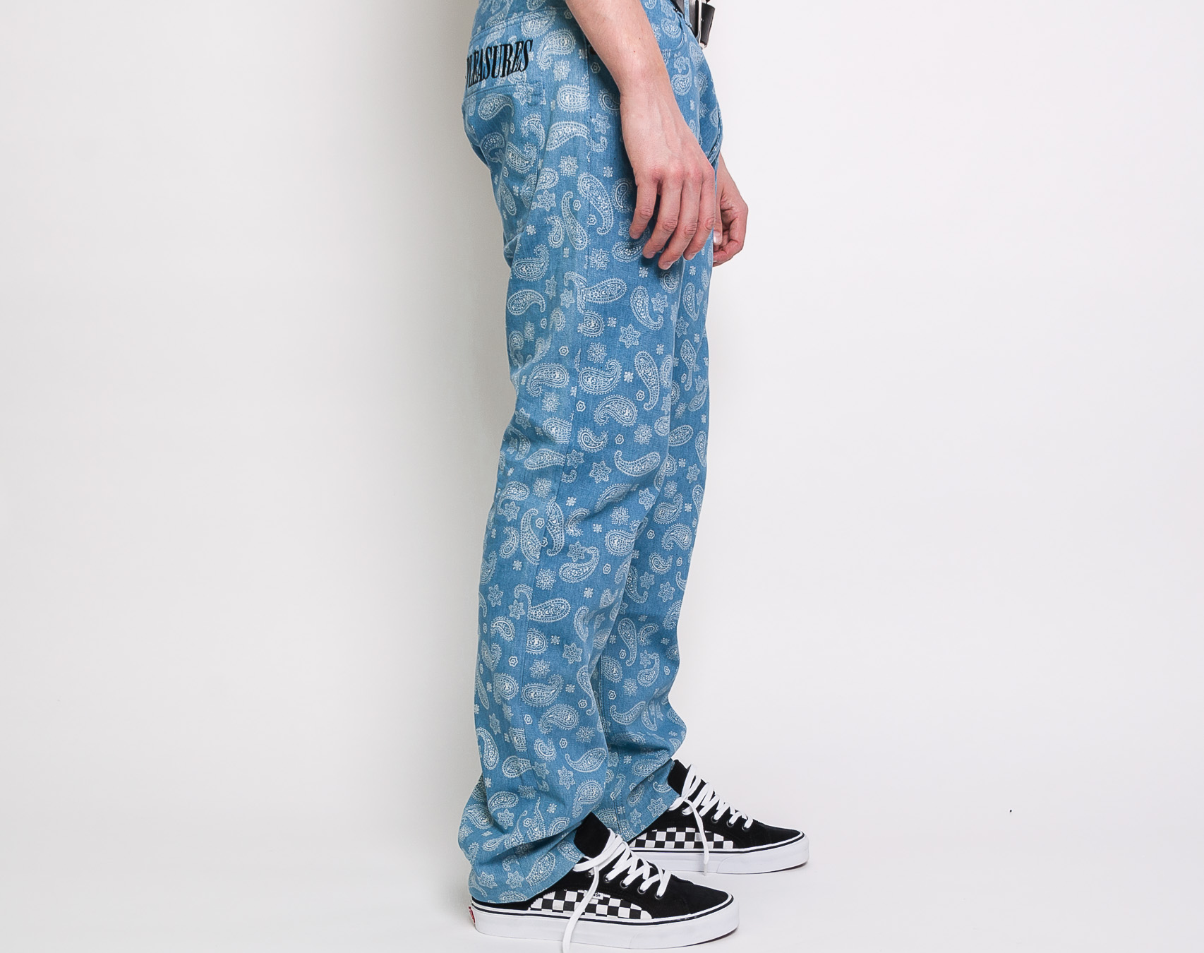 Kalhoty Pleasures Paisley Denim Pant Washed Denim