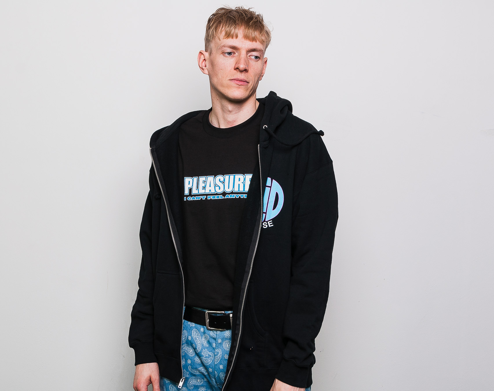 Mikina Pleasures Acid House Zip Hoody Black