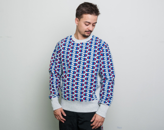 Mikina Champion Crewneck Sweatshirt All Over Logo Grey