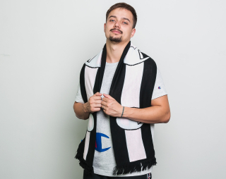 Šála Champion Knitted Scarf Black/White/Pink