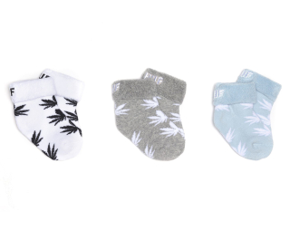 Dětské Ponožky pro novorozence HUF Plantlife Baby Seed White 3 Pack