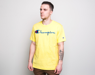 Triko Champion Crewneck T-Shirt Classic Logo Neon Yellow 210972 YS062 BTP