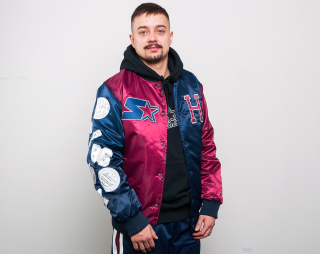 Bunda pánská HUF Satin Jacket HUF x Starter Navy