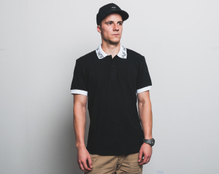 Triko HUF Letras Polo Black