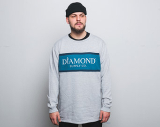 Mikina Diamond Supply Co. Mayfair Fleece Top Heather Grey