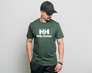 Triko Helly Hansen Logo T-Shirt Mountain Green Melange 53165 454