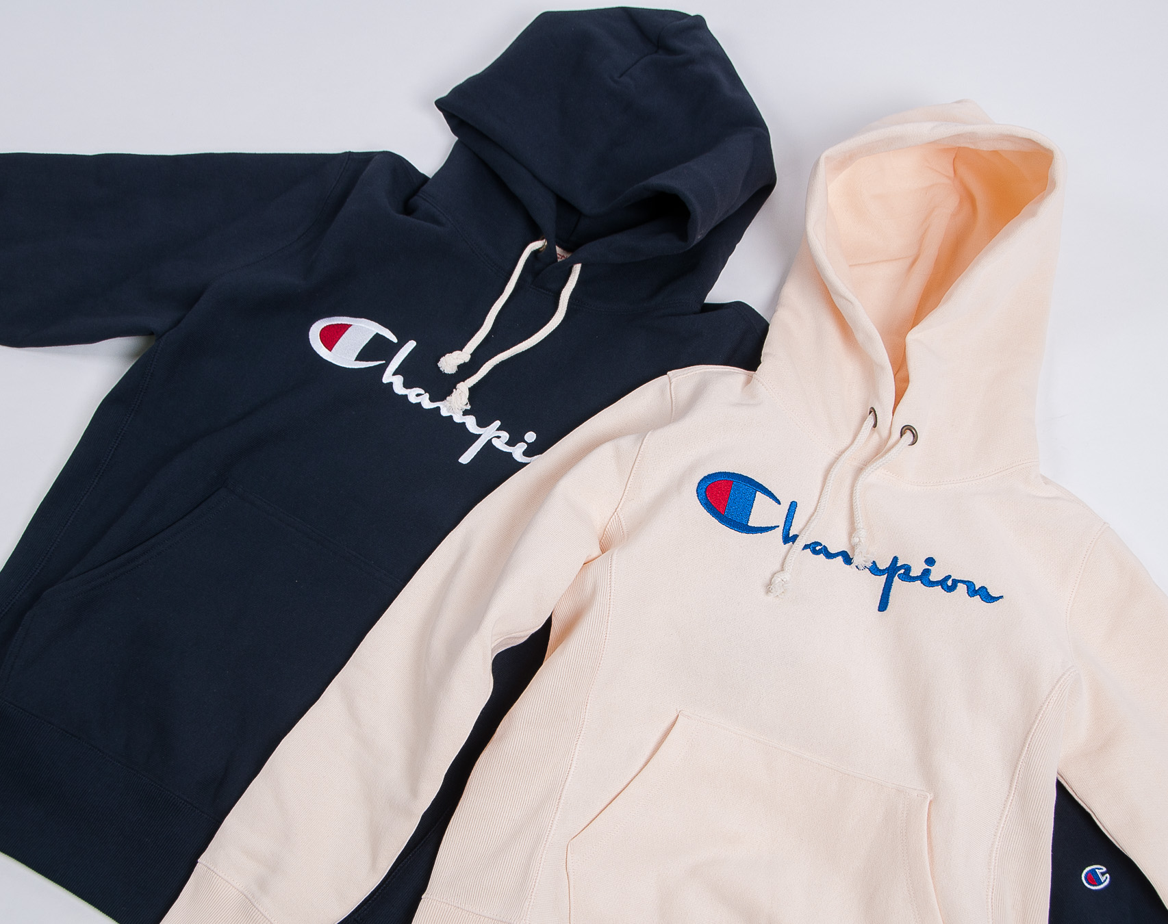 Mikina Champion Hooded Sweatshirt Brushed Fleece Classic Logo Navy