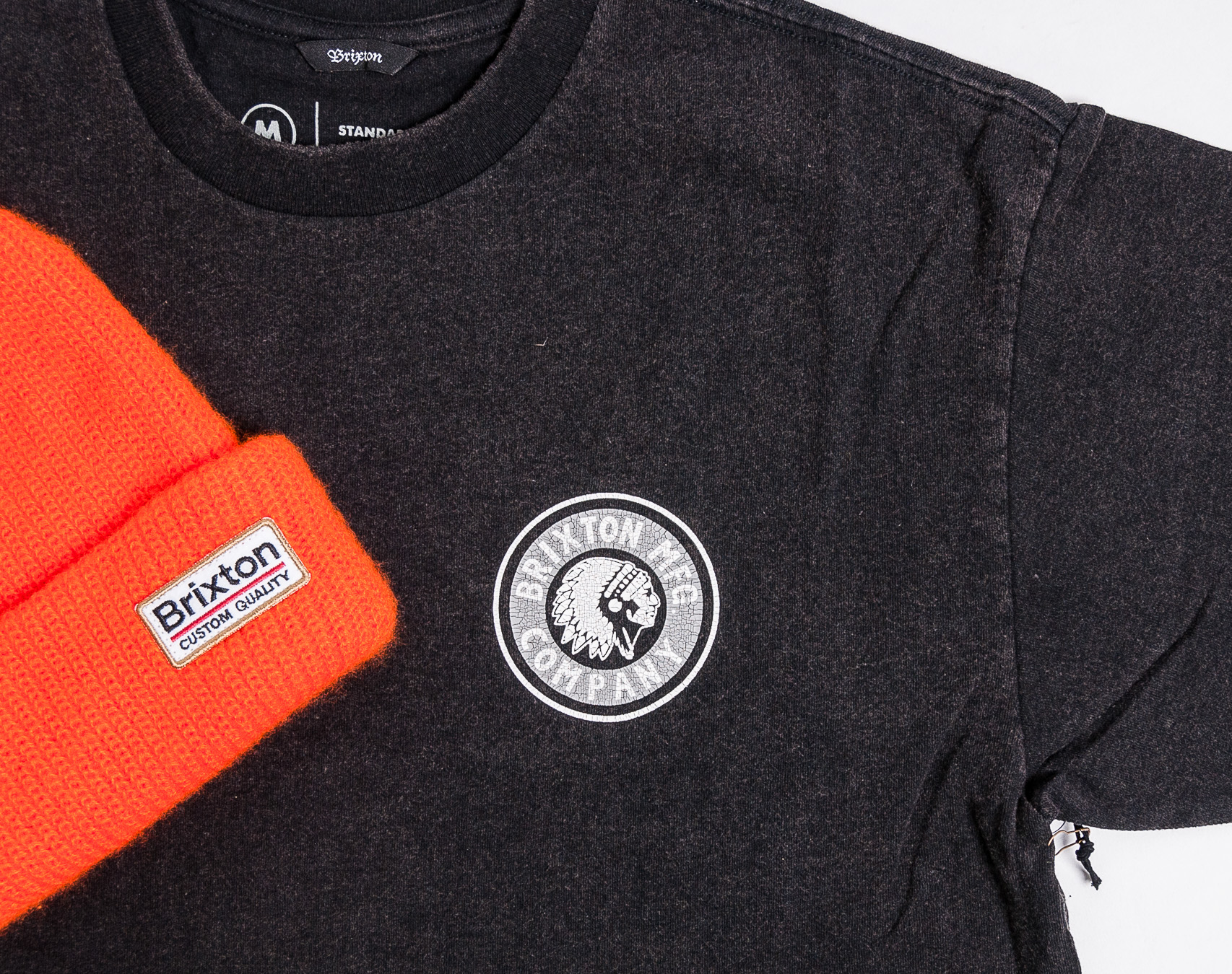 Triko s krátkým rukávem BRIXTON Rival II Black/Grey