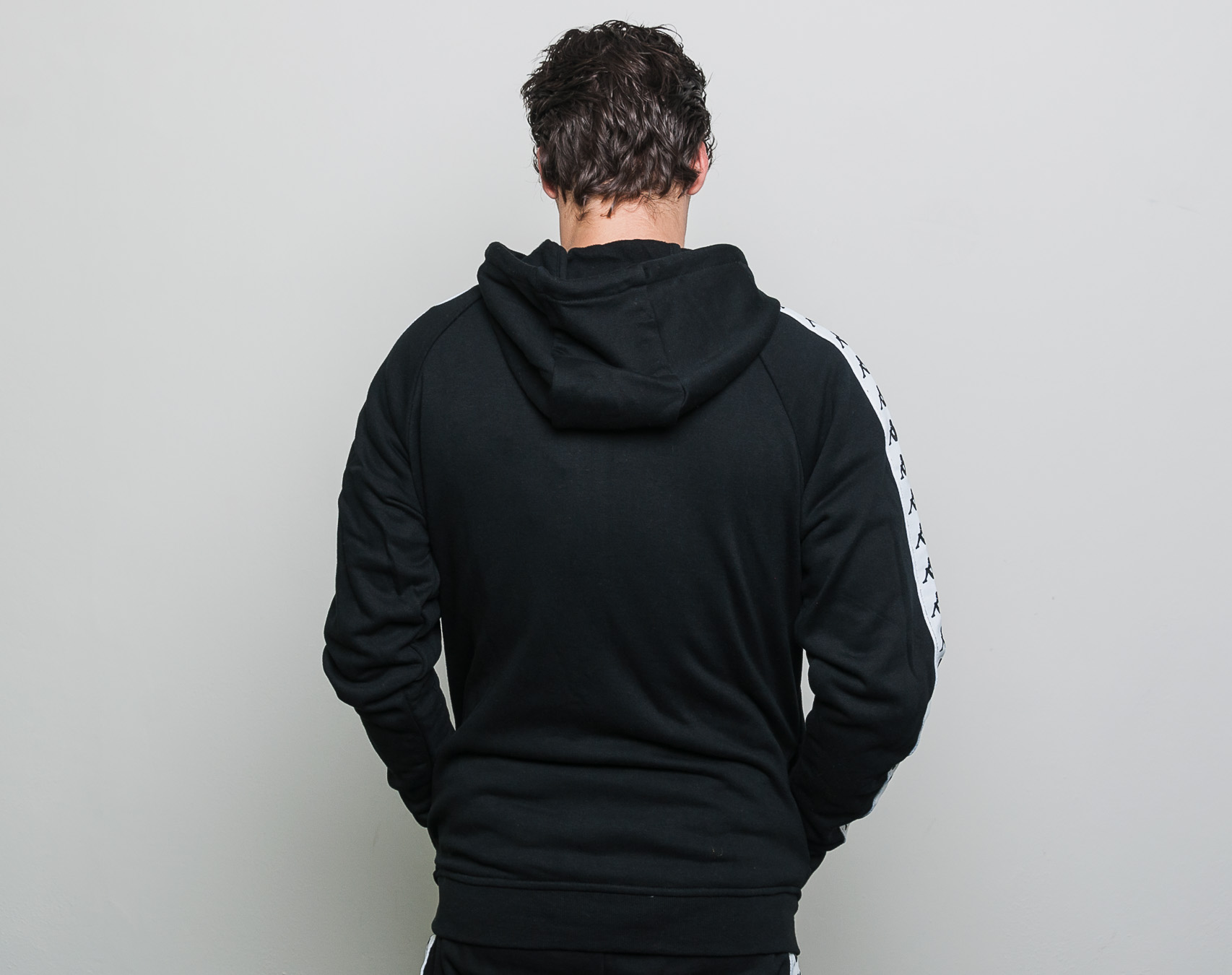 Mikina Kappa Banda Arit Slim Black/White
