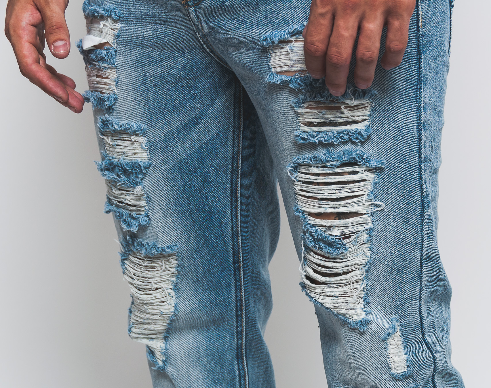Kalhoty Sixth June Denim Destroyed Effect M2473HDE Blue