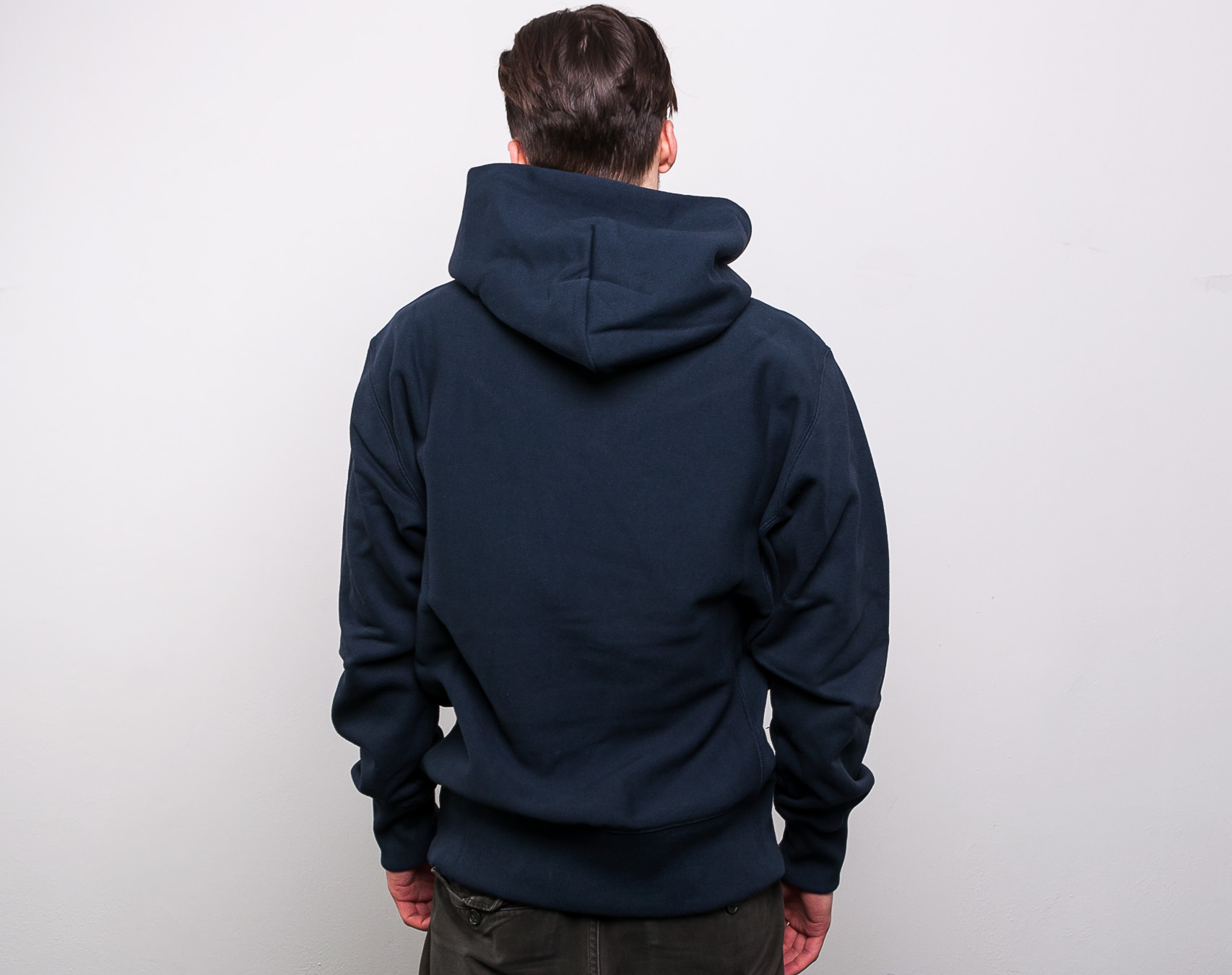 Mikina Champion Hooded Sweatshirt Brushed Fleece Classic Logo Navy