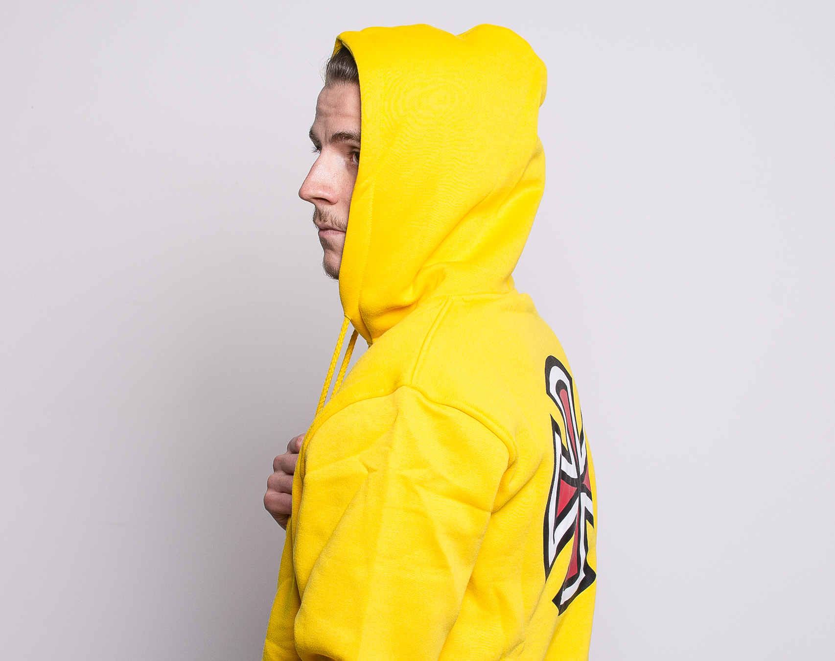 Mikina Independent Bar Cross Hood Yellow