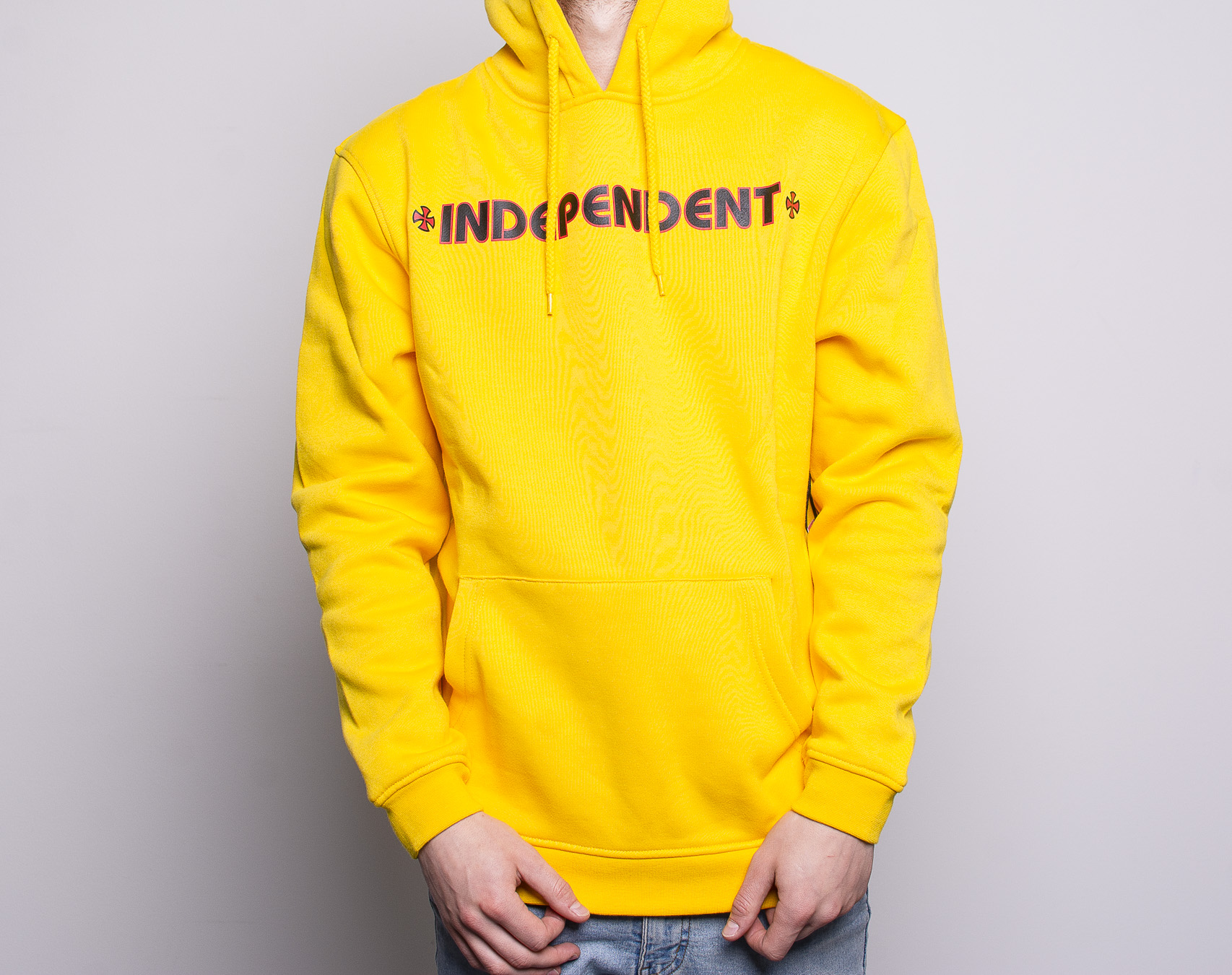 Mikina Independent Bar Cross Hood Yellow