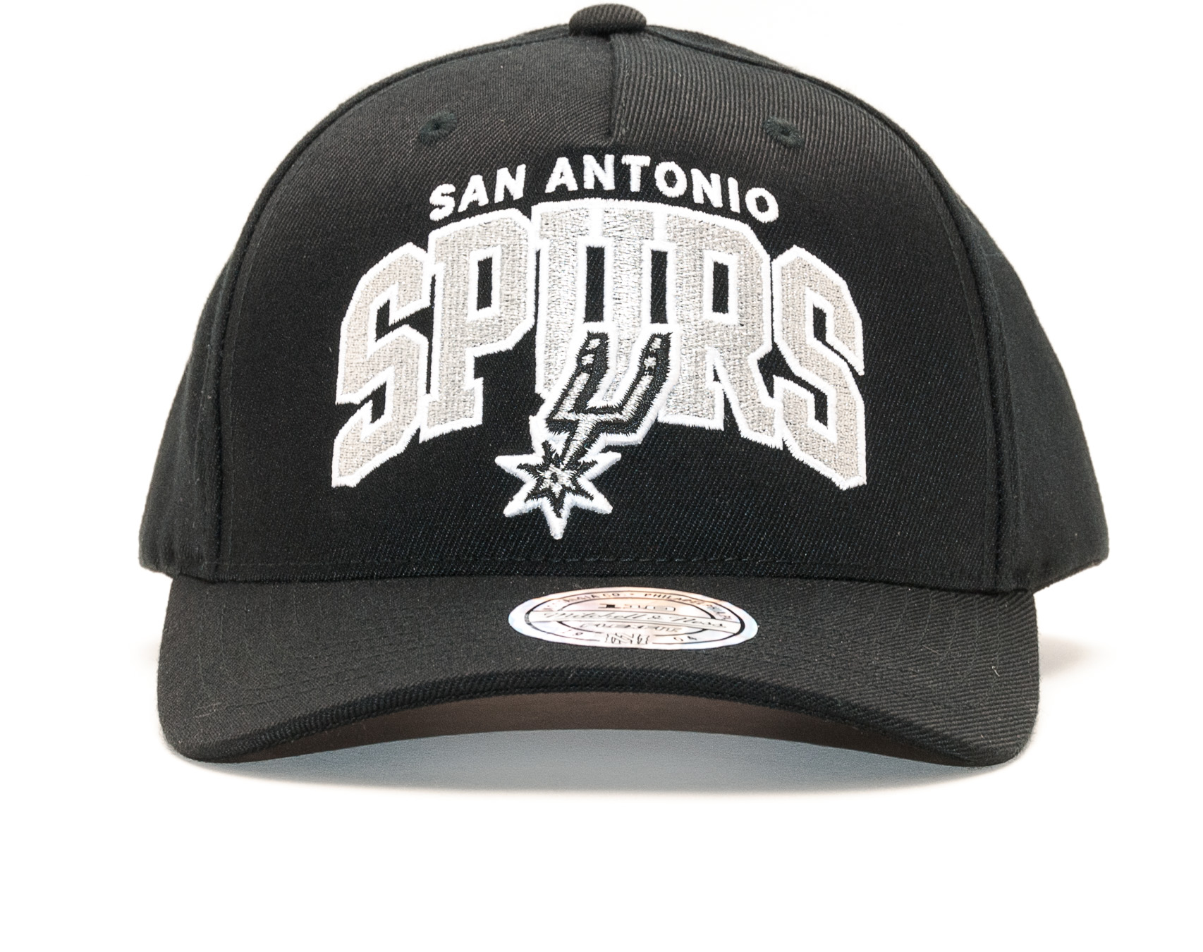 Kšiltovka Mitchell & Ness NBA Team Arch Pinch Panel 110 San Antonio Spurs Black Snapback