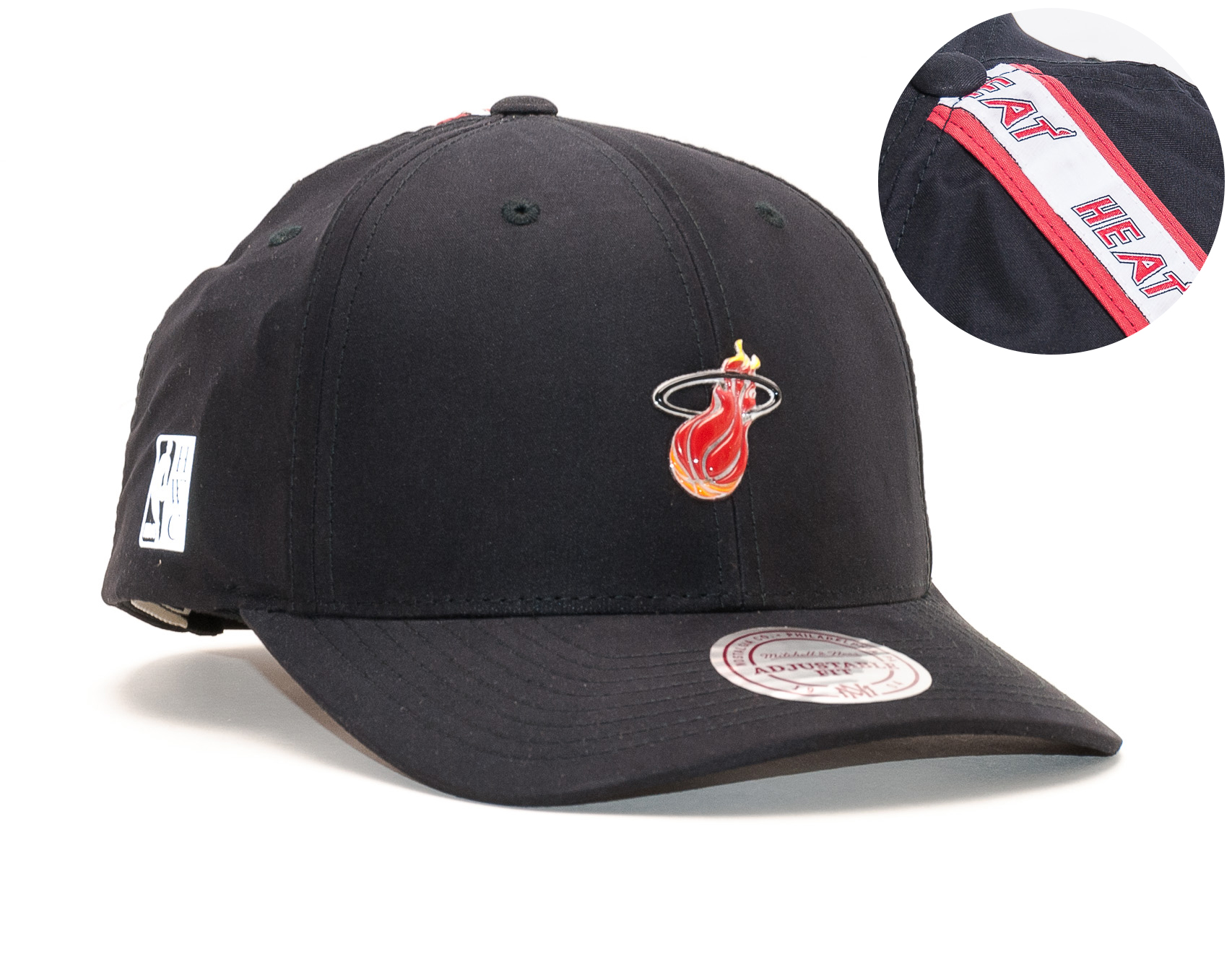 Kšiltovka Mitchell & Ness Miami Heat Hardwood Classic Taped Black Snapback