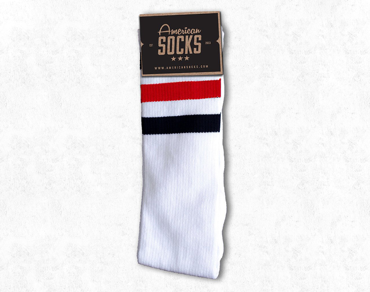 Ponožky American Socks Teenage Anarchist Knee High White/Multicolor AS004