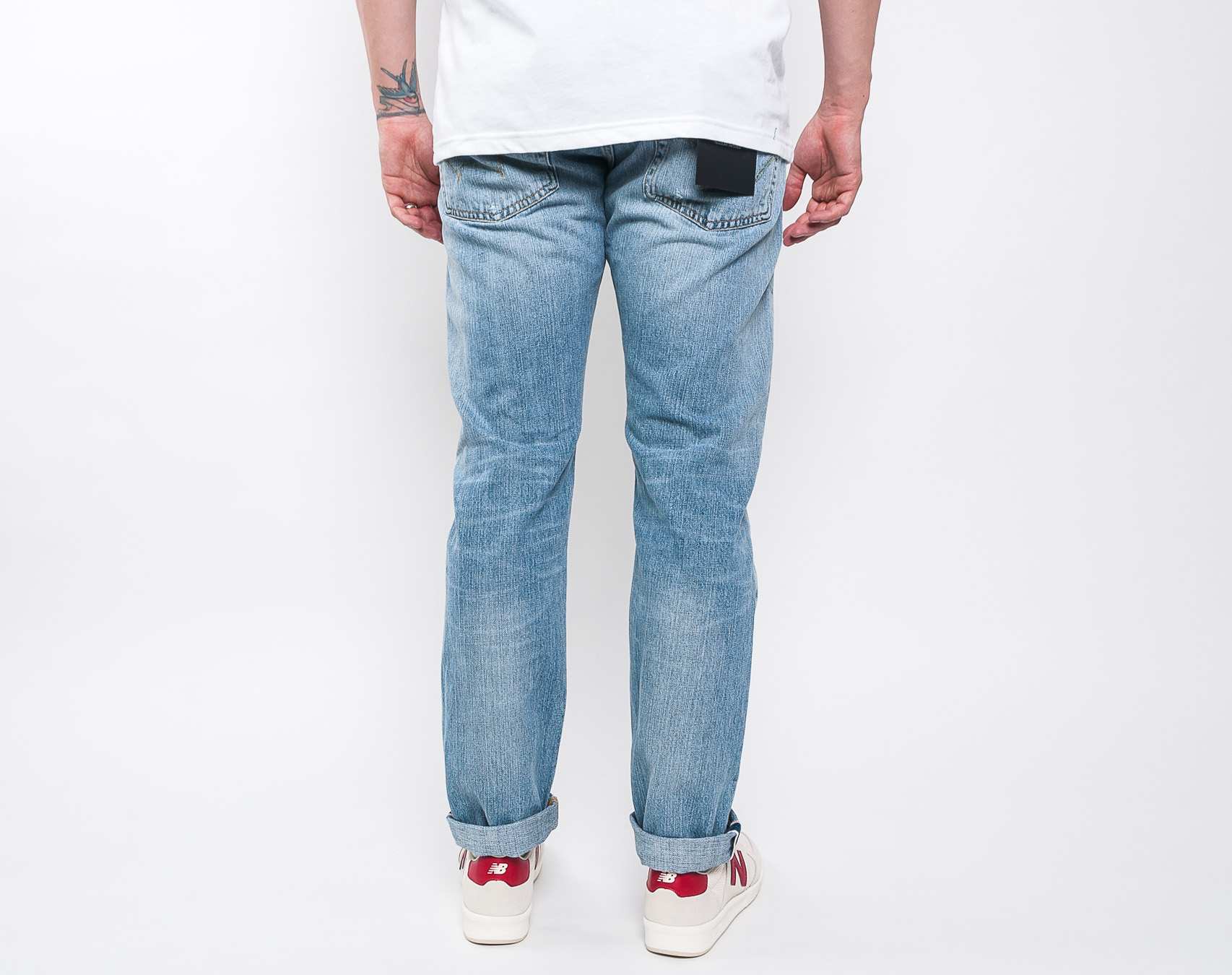 Kalhoty Edwin ED-55 Red Listed Selvage Denim Blue Risuka Wash