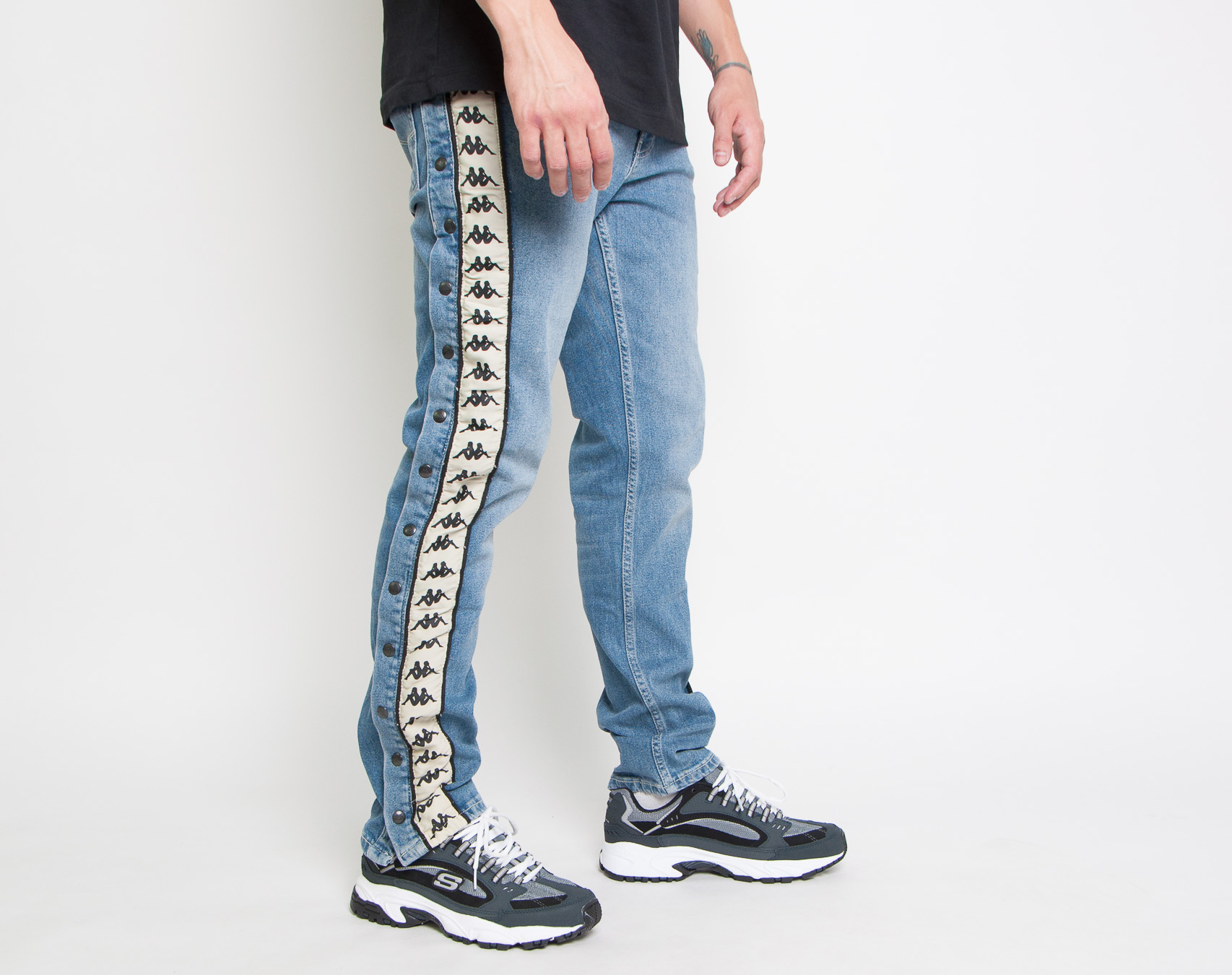 Kalhoty Kappa Banda Besto Blue/Light Cobalt/Light Beige