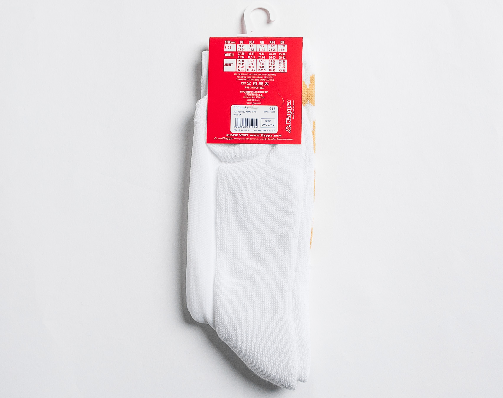 Ponožky Kappa Authentic Amal White/Gold