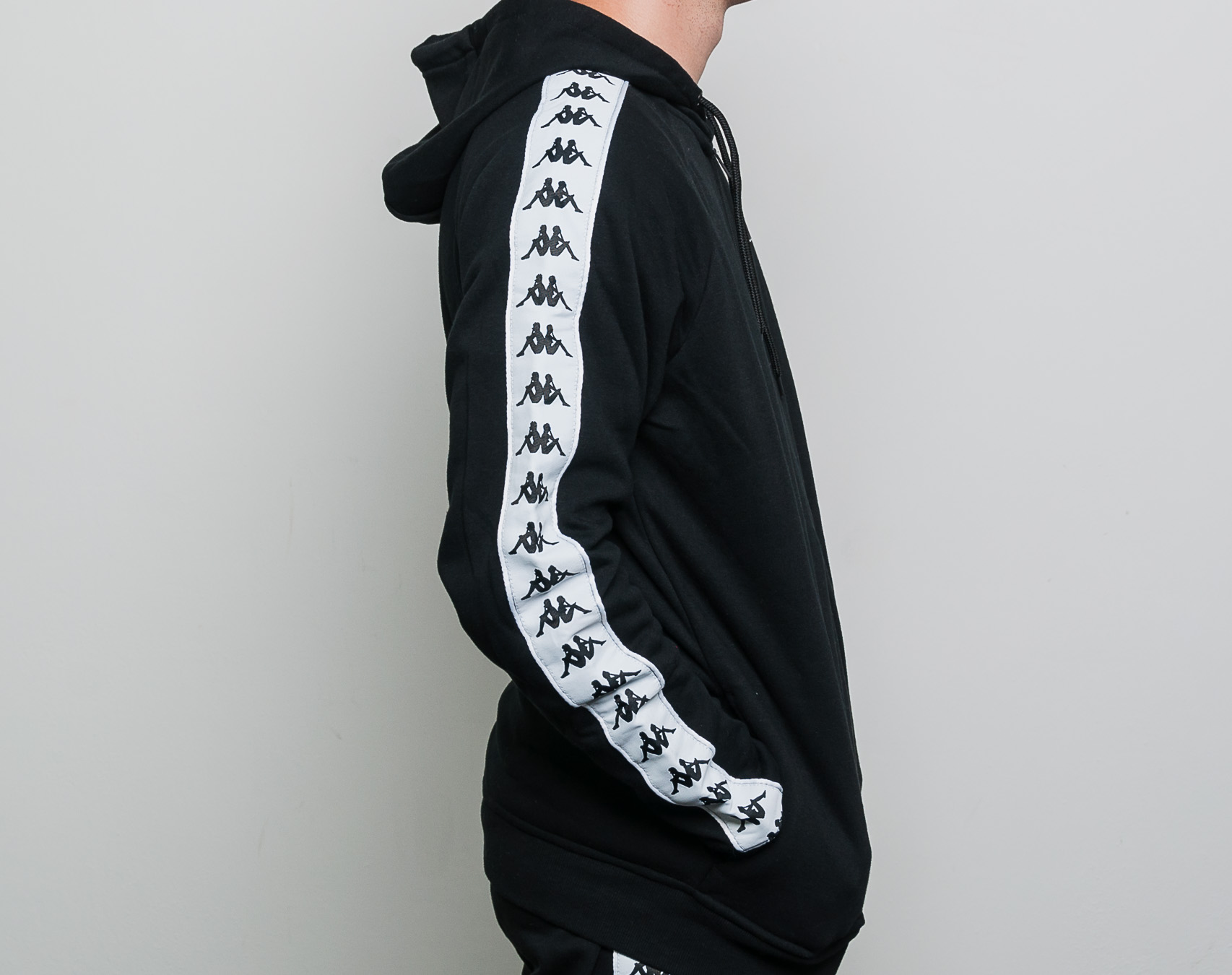 Mikina Kappa Banda Arit Slim Black/White