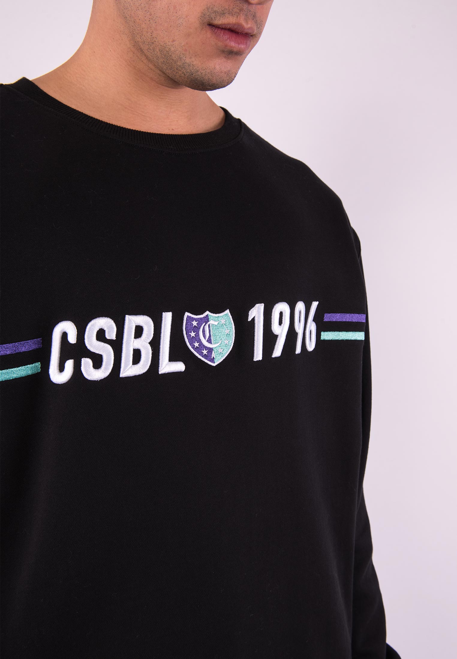 Mikina Cayler & Sons Insignia Semi Box Crewneck Black/Purple
