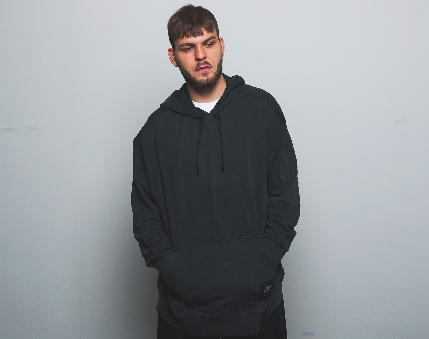Mikina S Kapucí Cheap Monday Cynical Hood Black/Used Wash