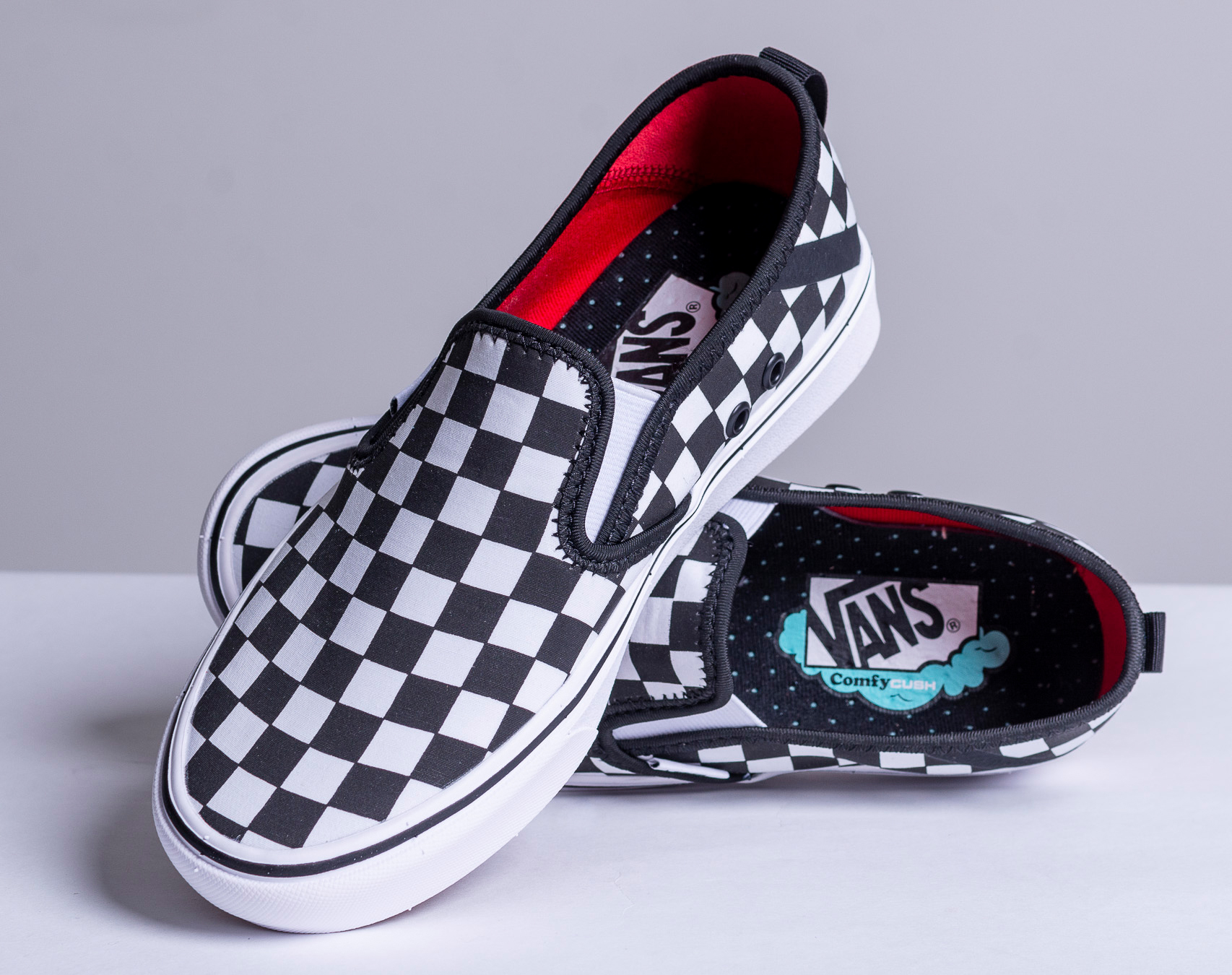 Dámské Boty VANS ComfyCush Slip-On Checkerboard Black/True White