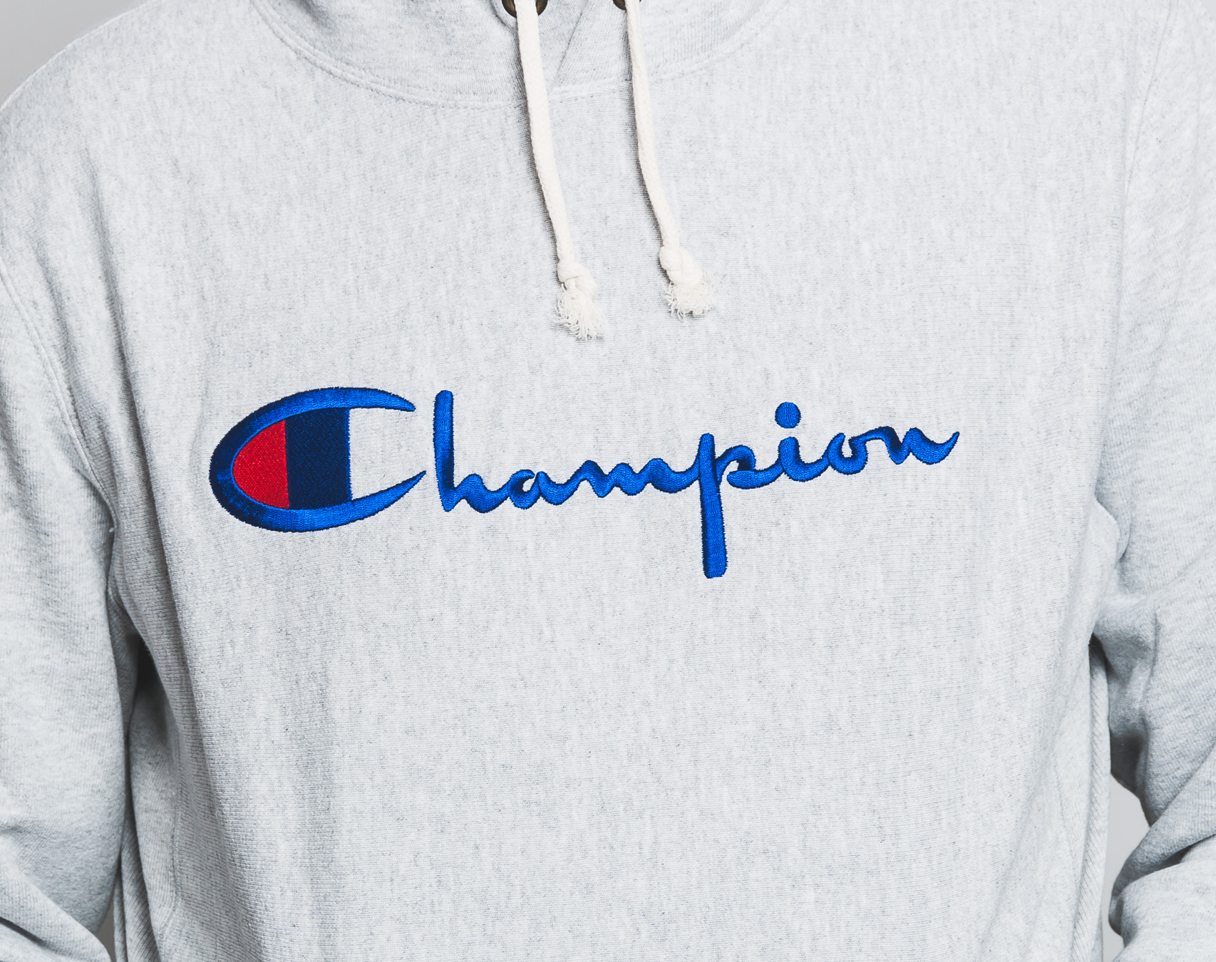 Mikina S Kapucí Champion Hooded Classic Logo Sweatshirt Grey 210967-LOXGM