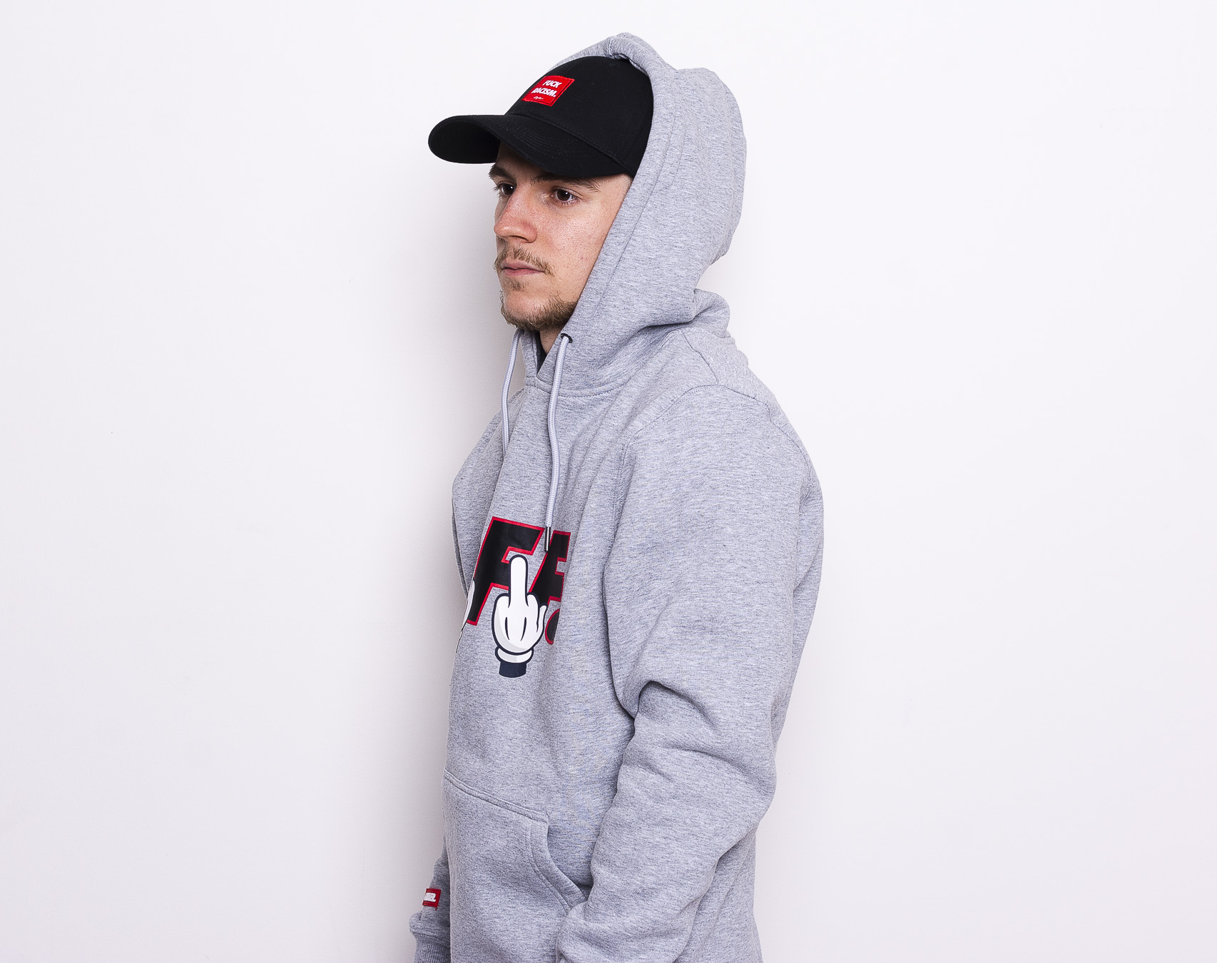 Mikina Cayler & Sons Seriously Hoody Heather Grey/Red