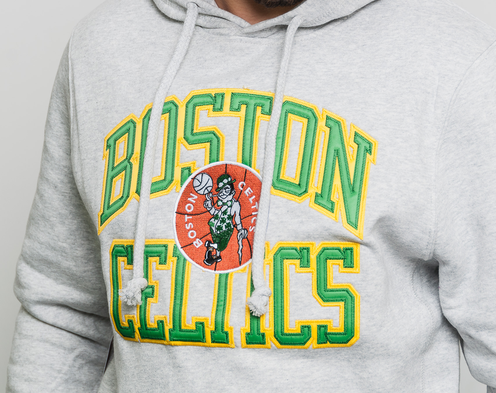 Mikina S Kapucí Mitchell & Ness Play Off Win Hoody Boston Celtics Grey
