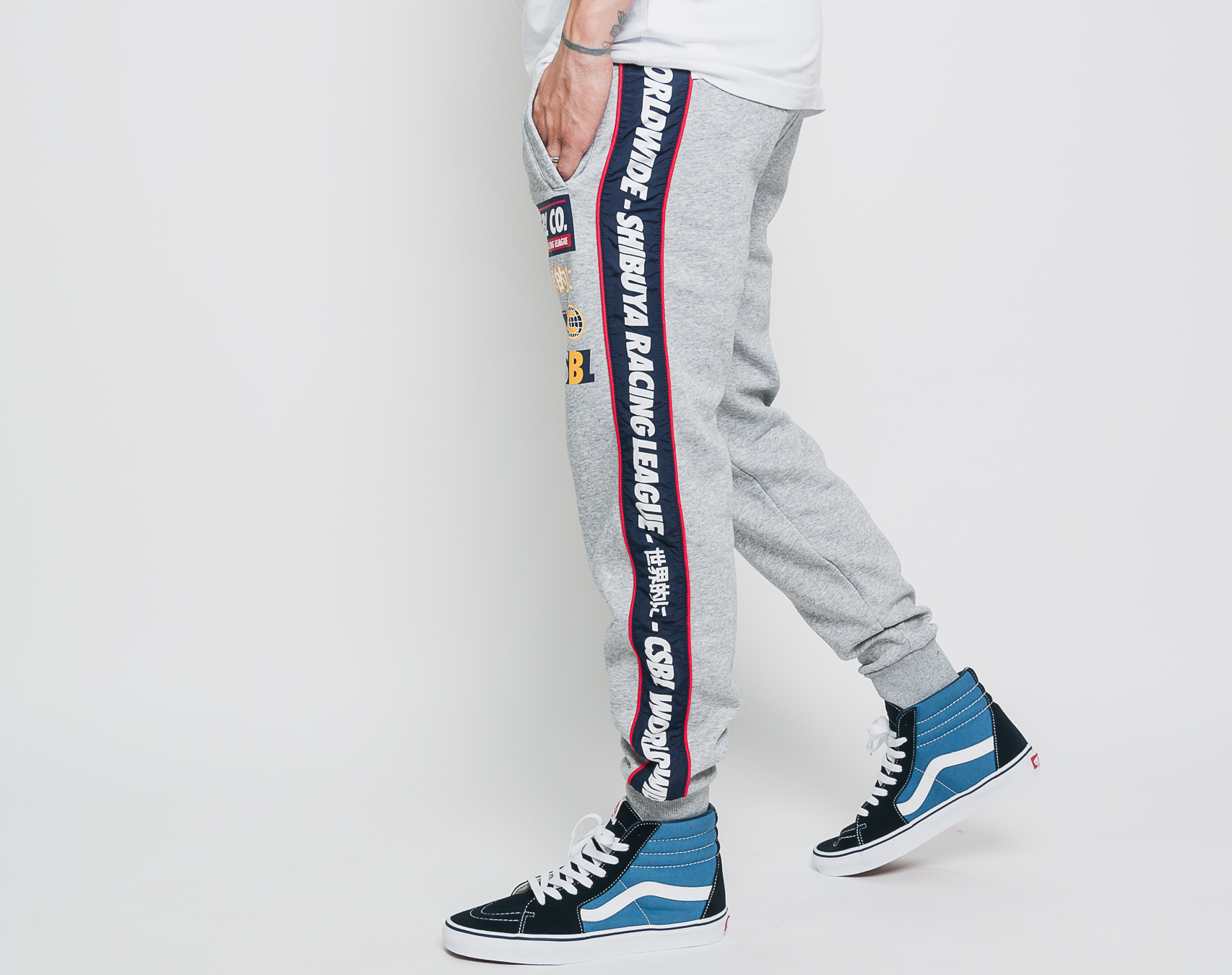Tepláky Cayler & Sons CSBL CTR Sweatpants Grey Heather/Navy