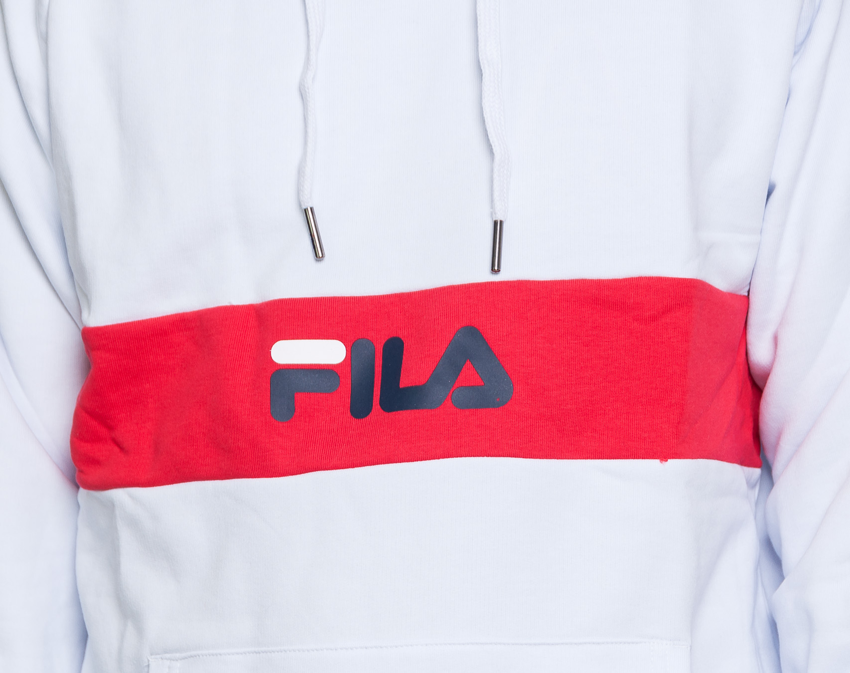 Mikina FILA Jeremy Blocket Sweater Hoody Bright White/Black Iris/True Red