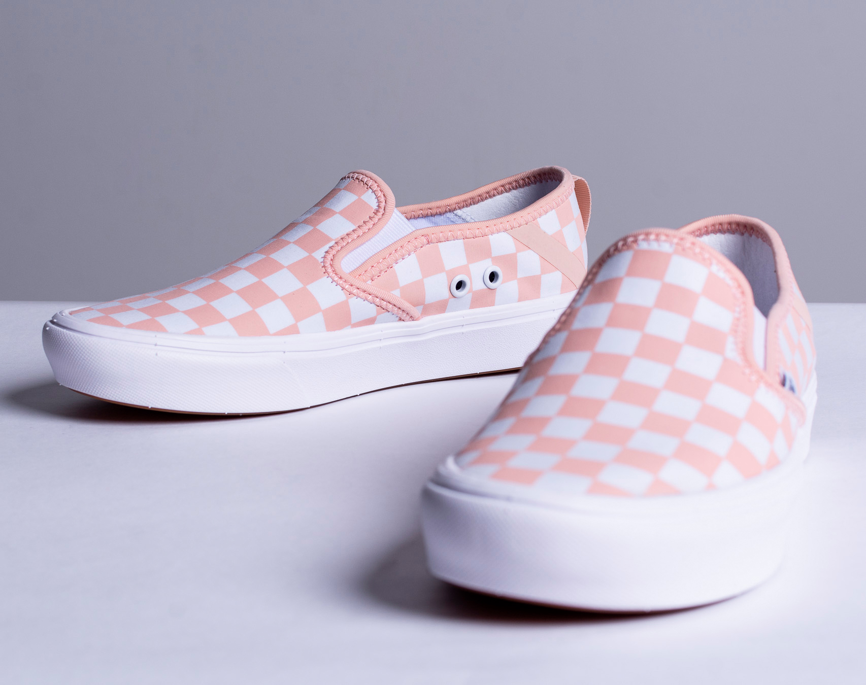 Dámské Boty VANS ComfyCush Slip-On Checkerboard Spanish Villa/White