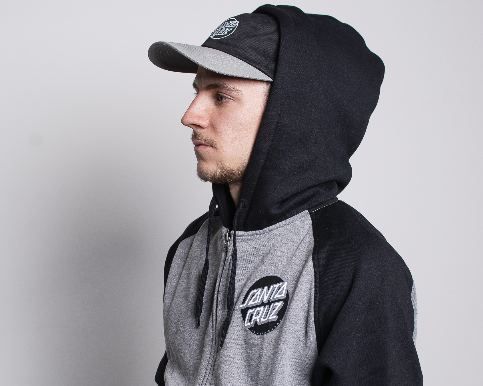 Mikina Santa Cruz Other Dot Zip Hood Black/Dark Heather