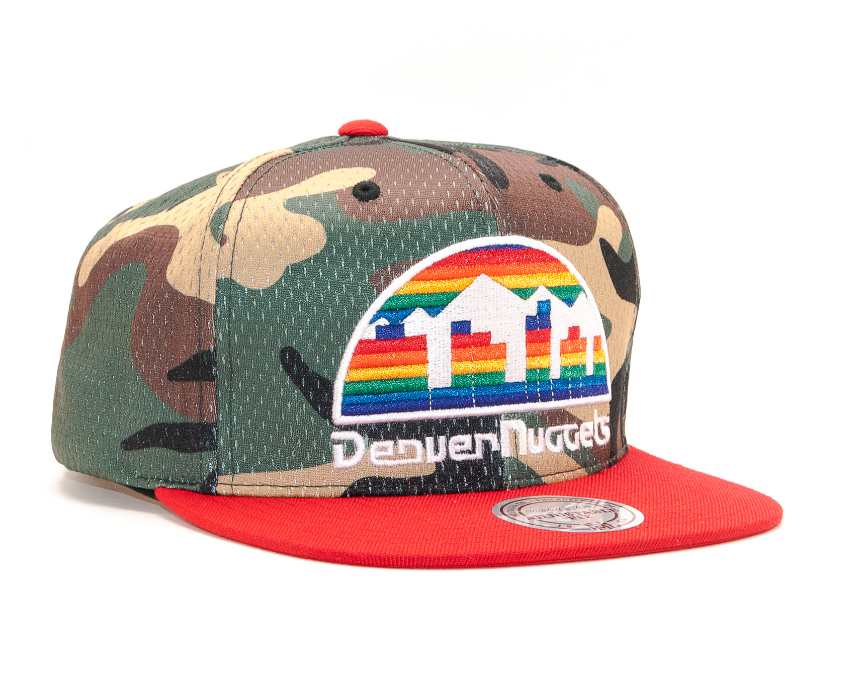 Kšiltovka Mitchell & Ness Denver Nuggets Woodland "COVER" Camo/Red Snapback