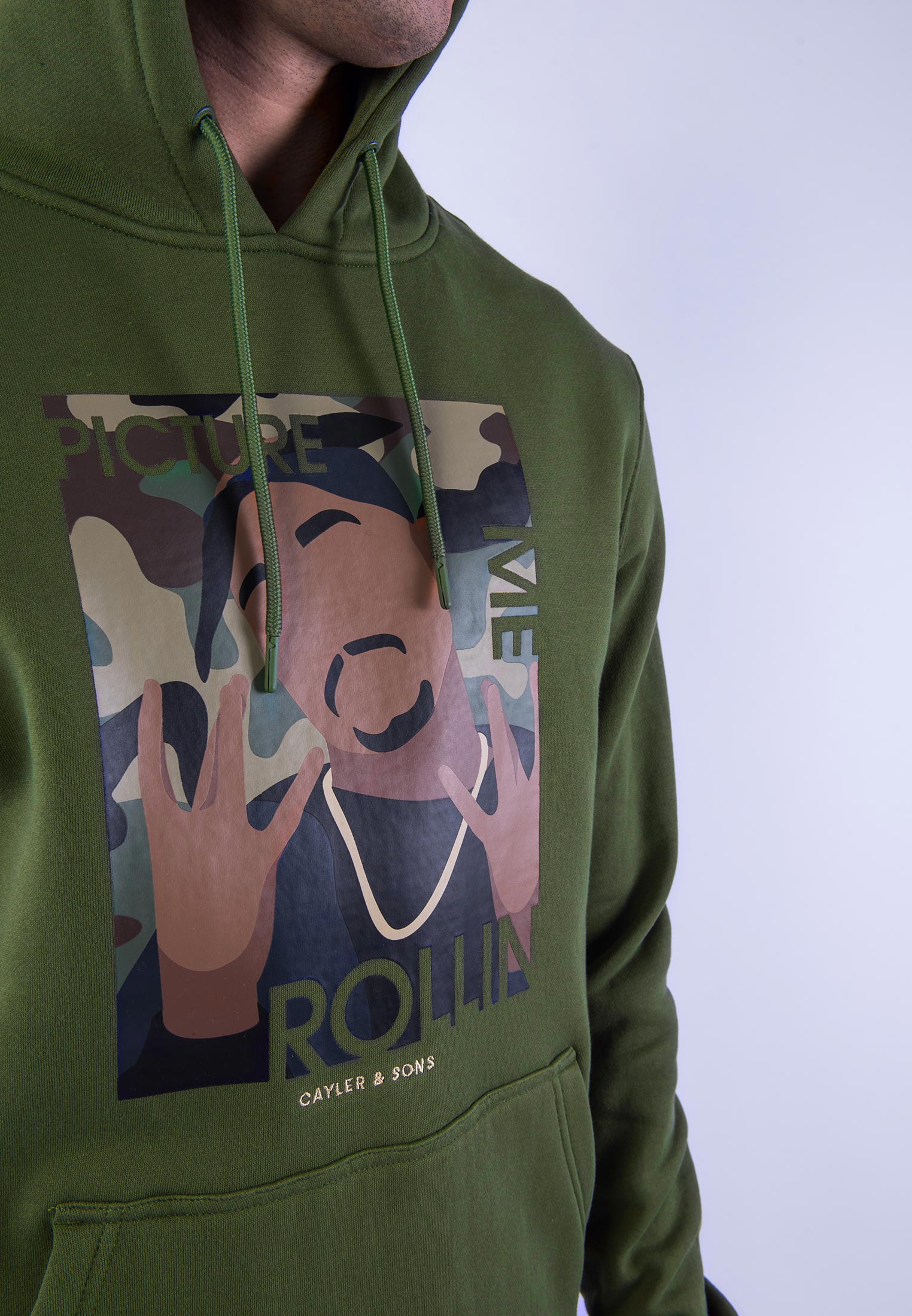 Mikina Cayler & Sons 2Pac Rollin Hoody Olive/MC