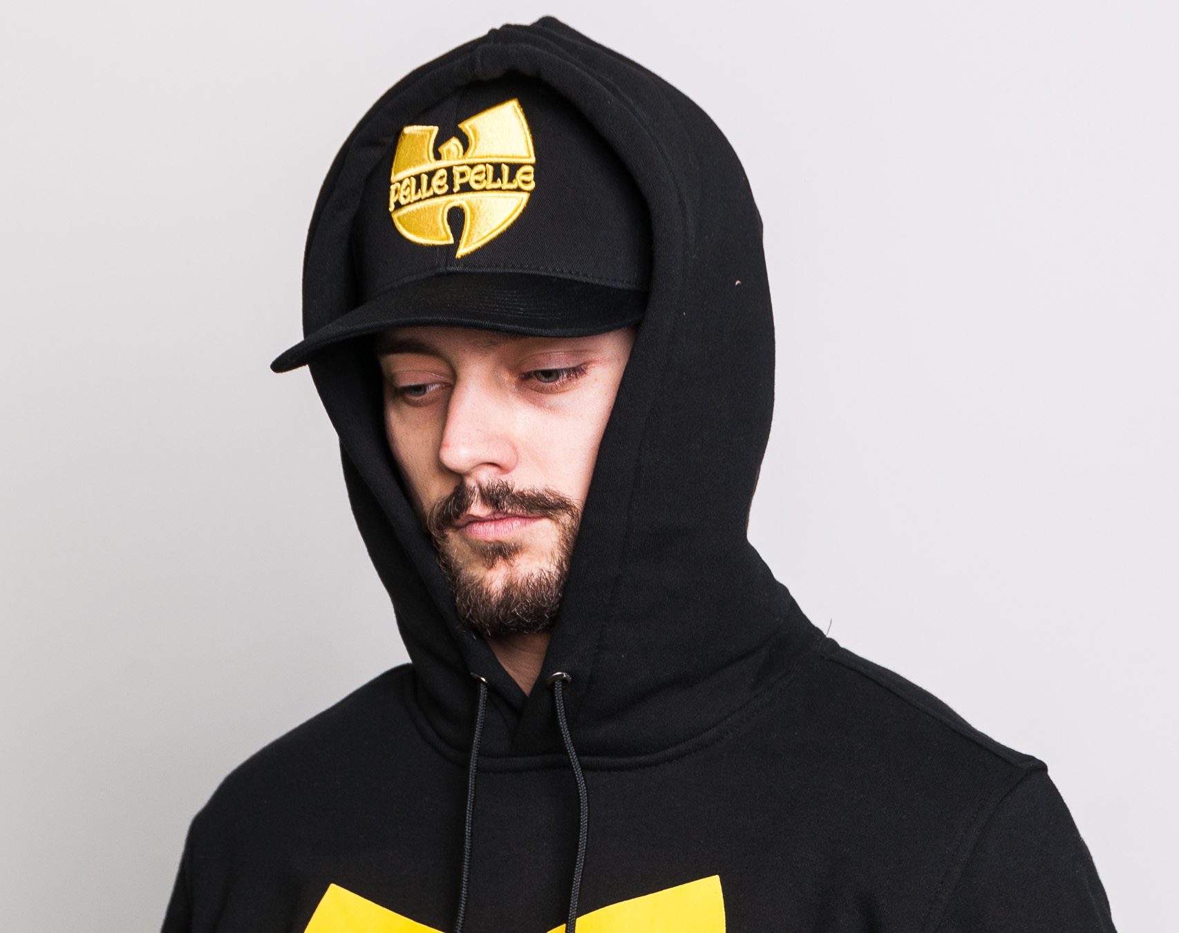 Mikina Pelle Pelle Wu-Tang Batlogo Mix Hoody Black