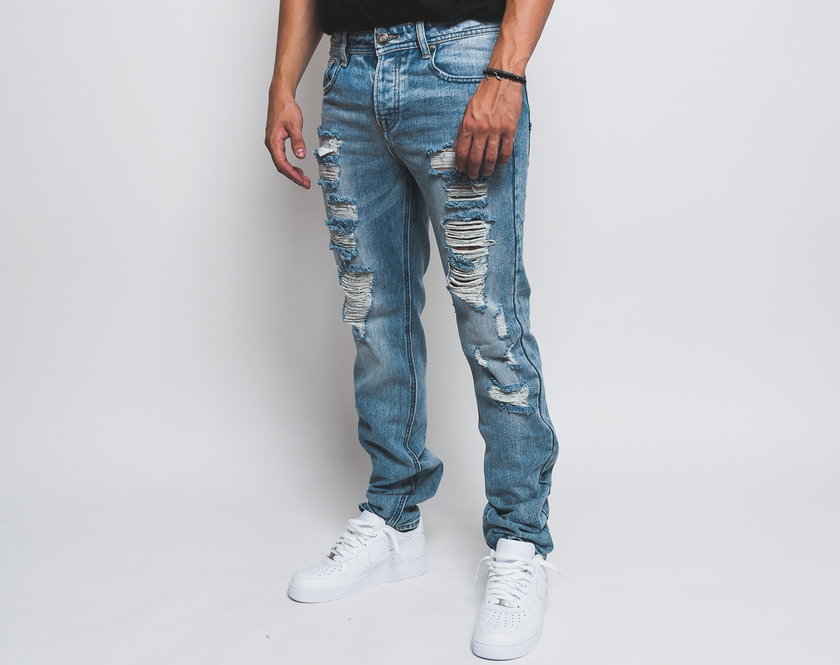 Kalhoty Sixth June Denim Destroyed Effect M2473HDE Blue