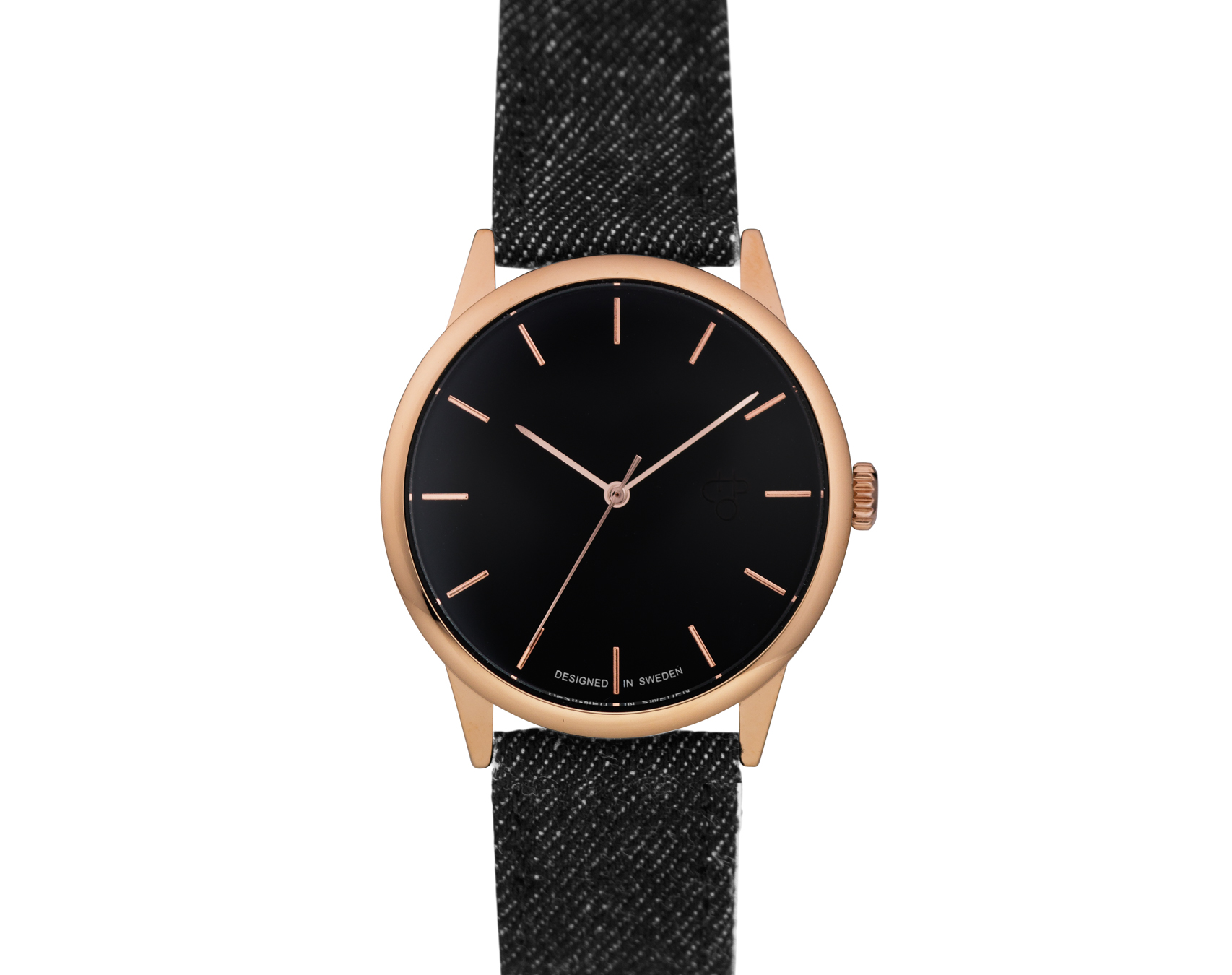 Hodinky CHPO Make Equal Rose Gold/Black Denim EE14234